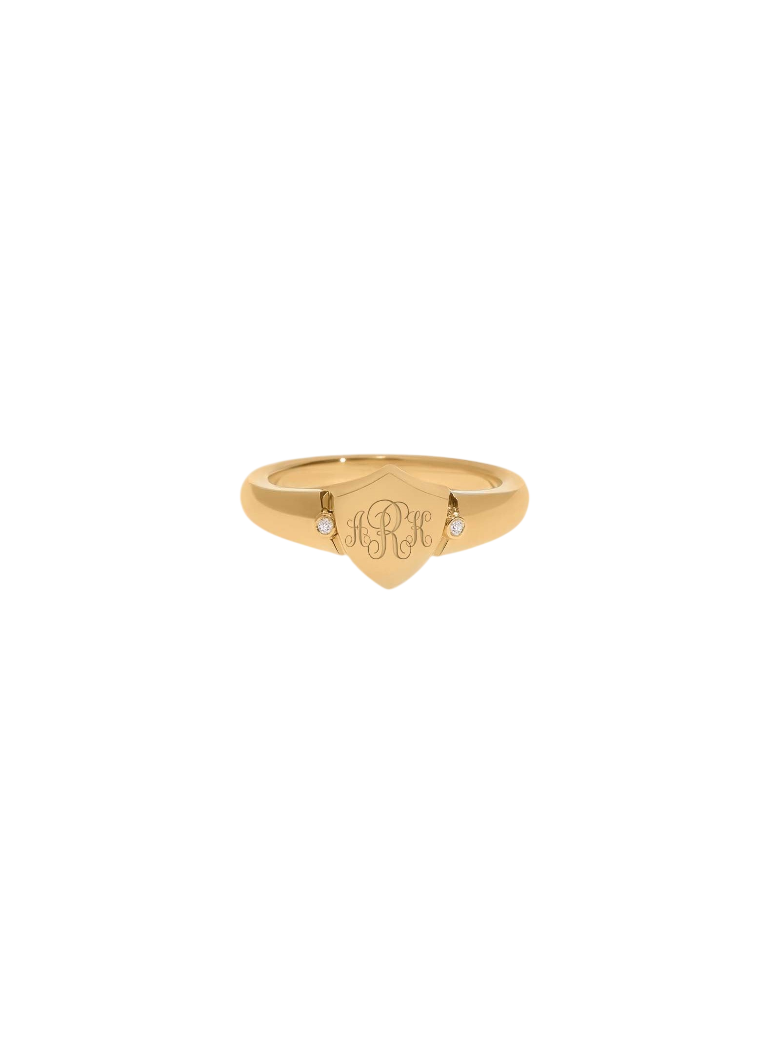 Ace Shield Diamond Signet Ring photo