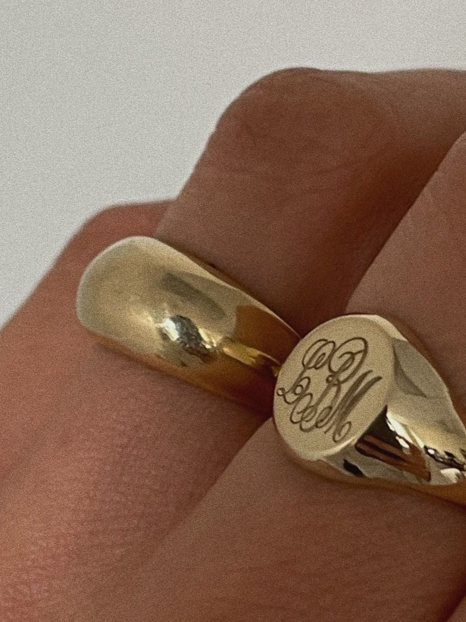 Bold Classic Hollow Signet Ring