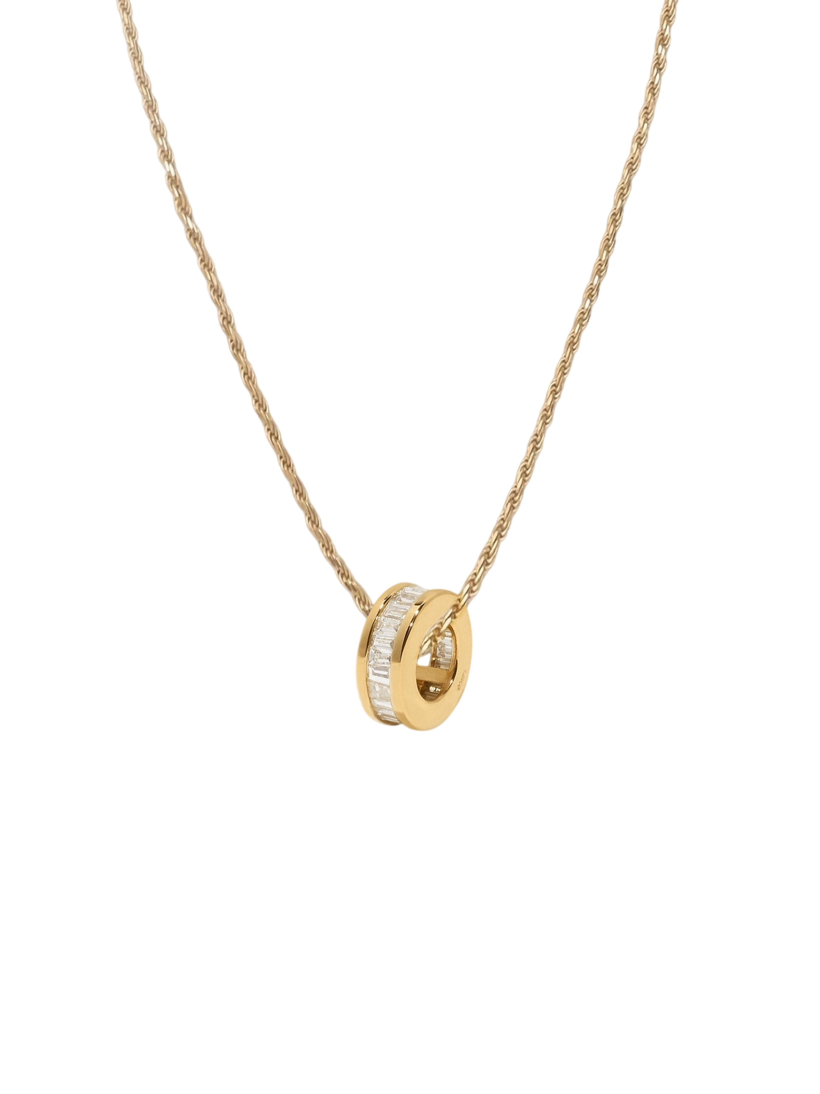 Milestone Baguette Birthstone Charm Diamond Necklace photo