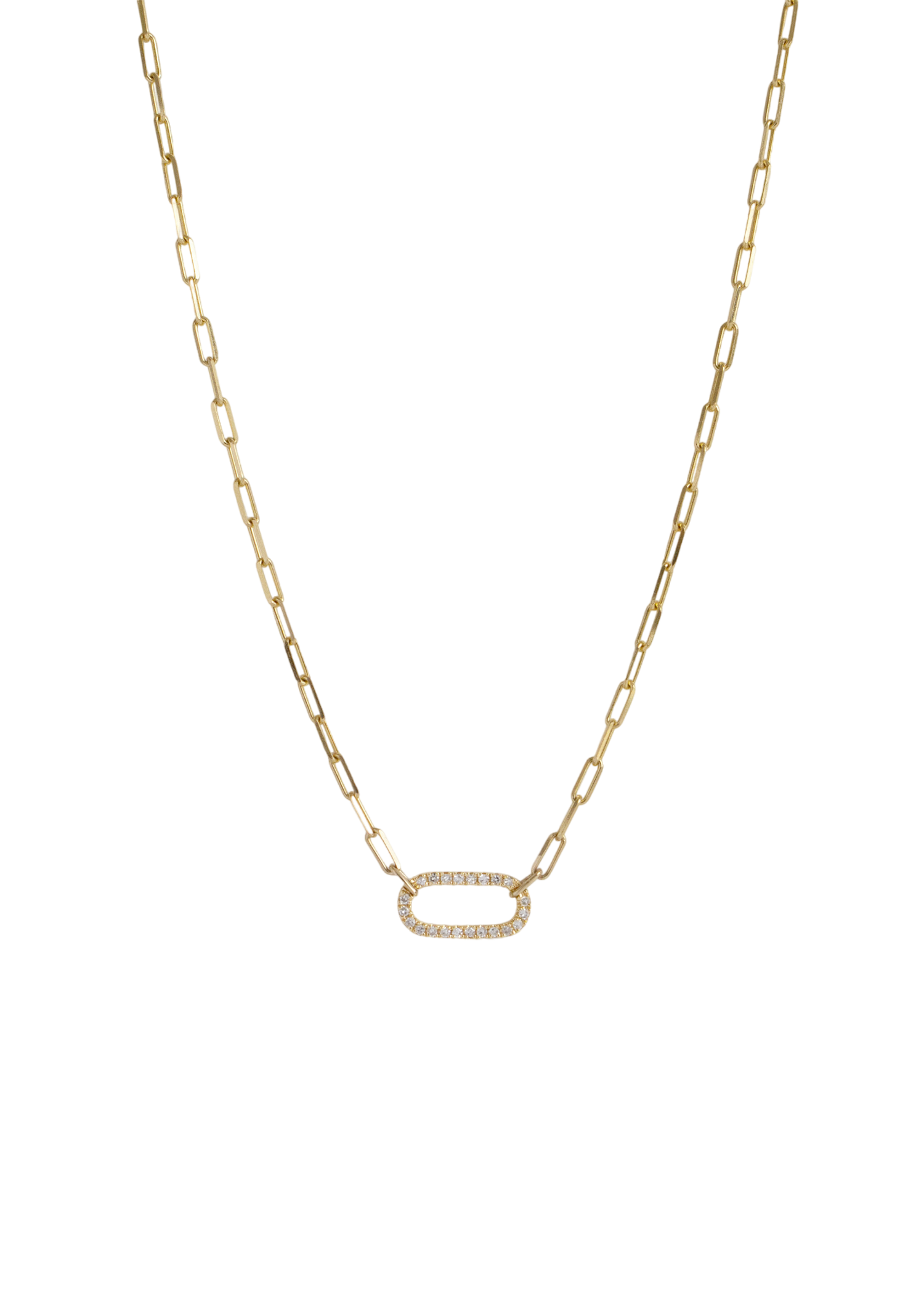 Pavé diamond link chain necklace