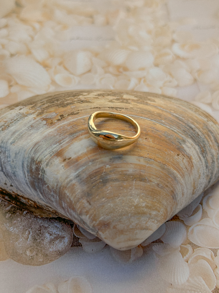 Bold rosewood curved stacking ring