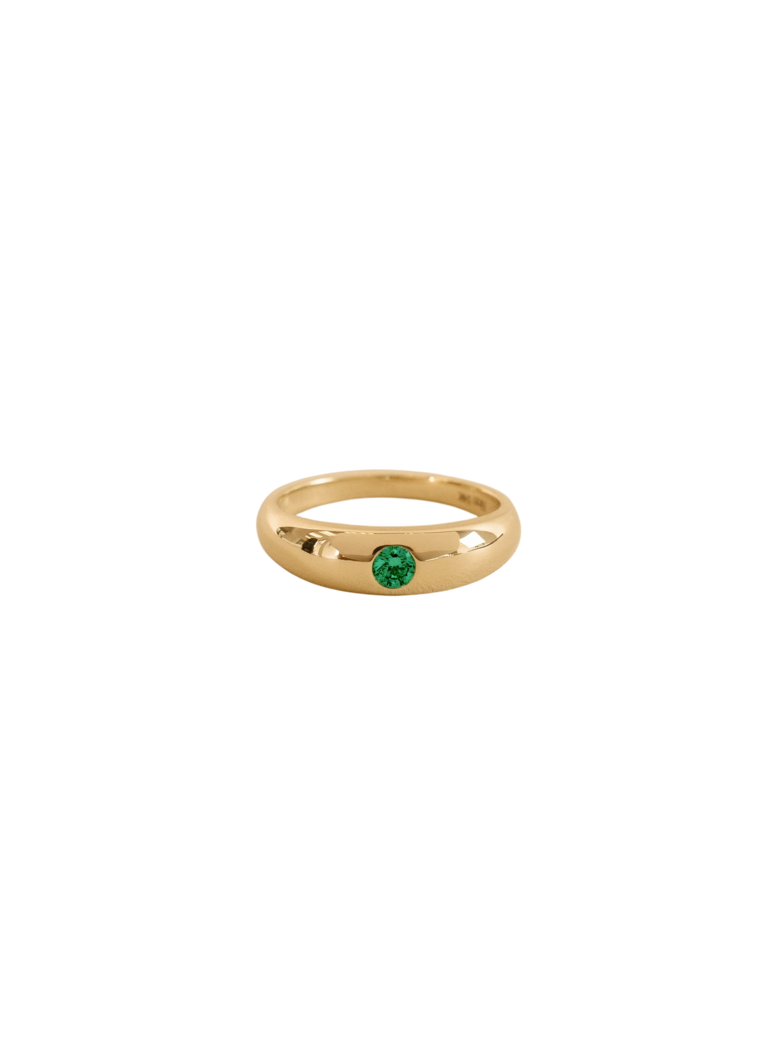 Amelia Birthstone Dome Ring Emerald photo