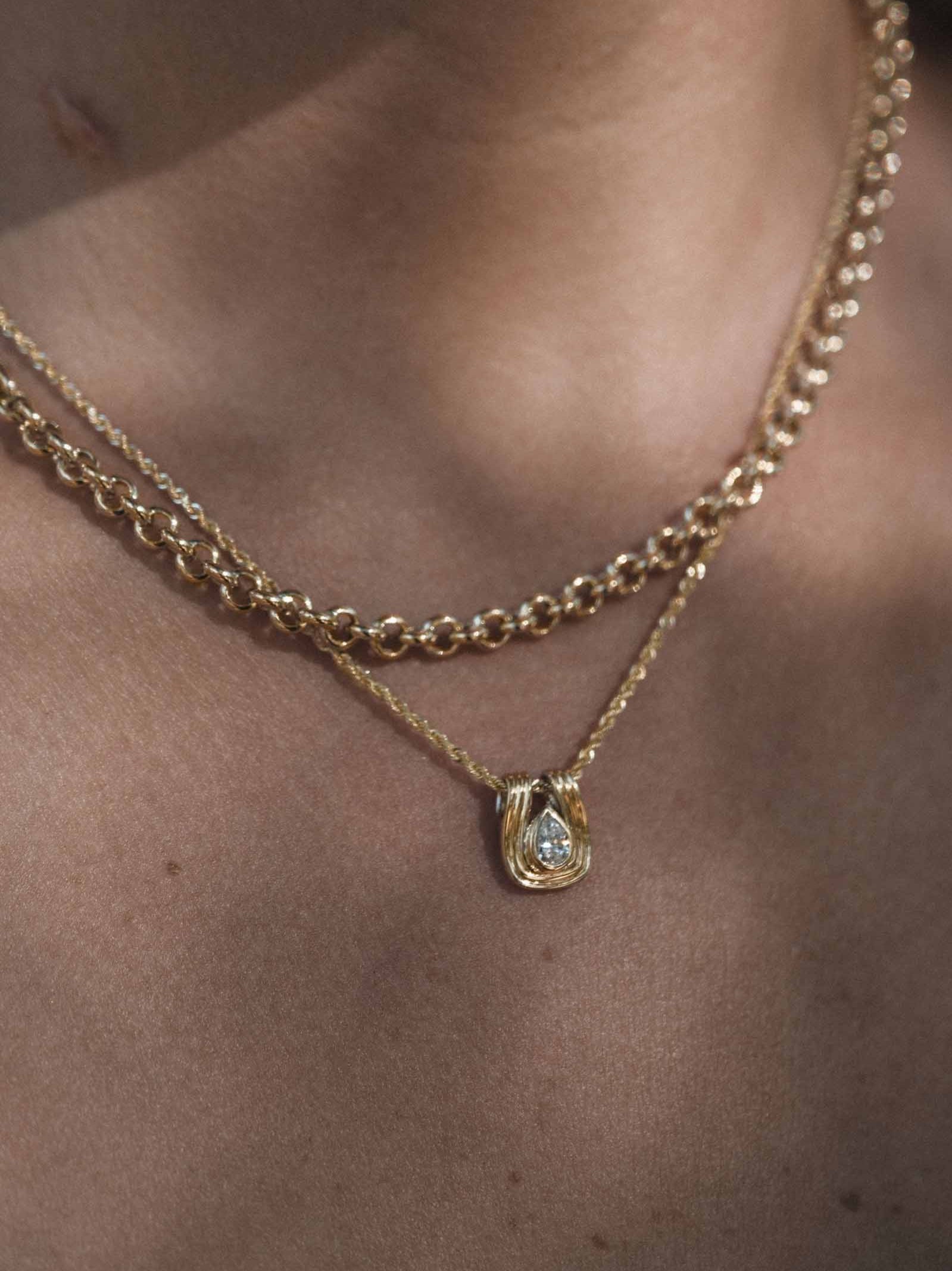 Alyssa Pear Diamond Pendant Necklace