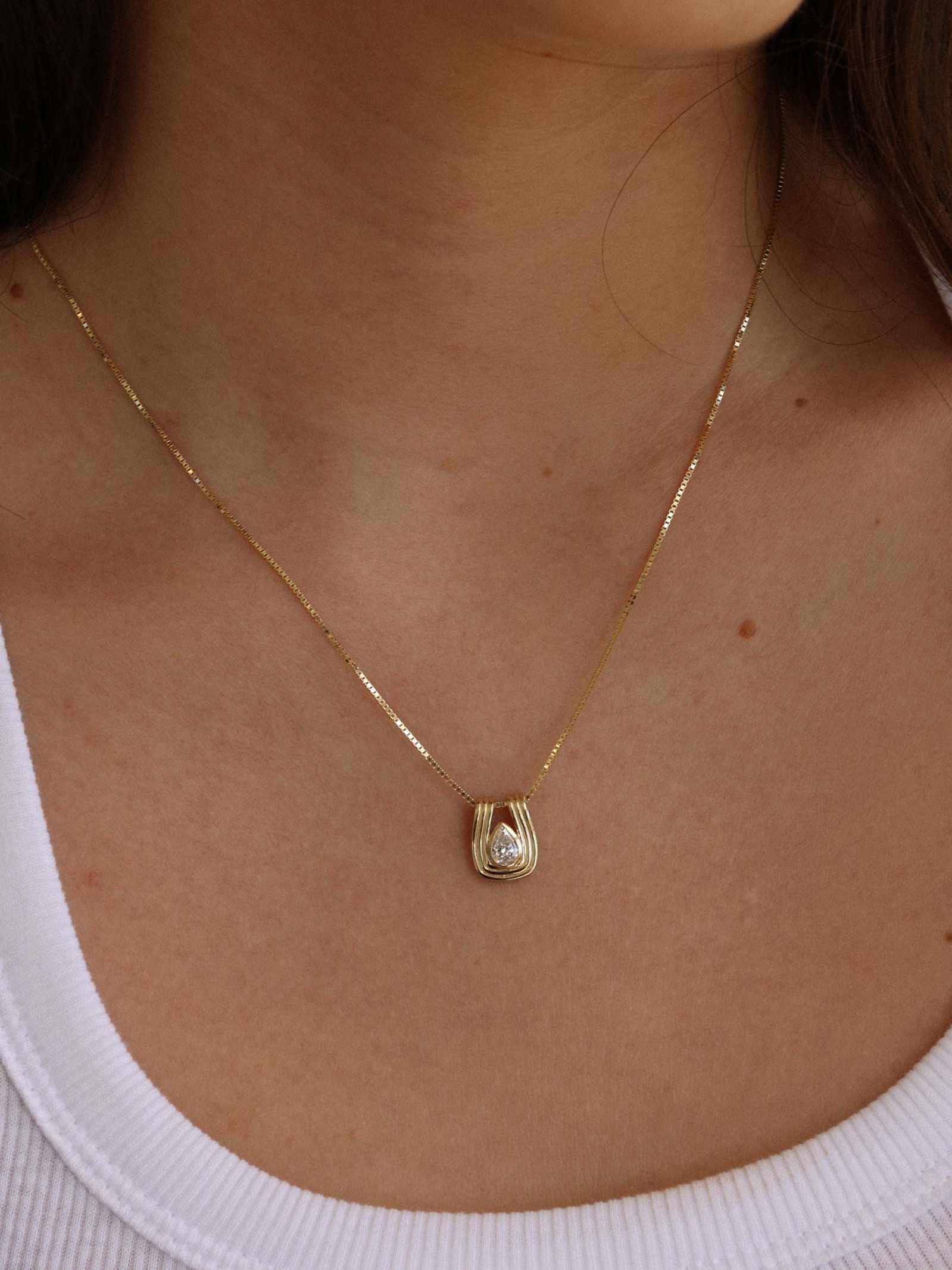 Alyssa Pear Diamond Pendant Necklace