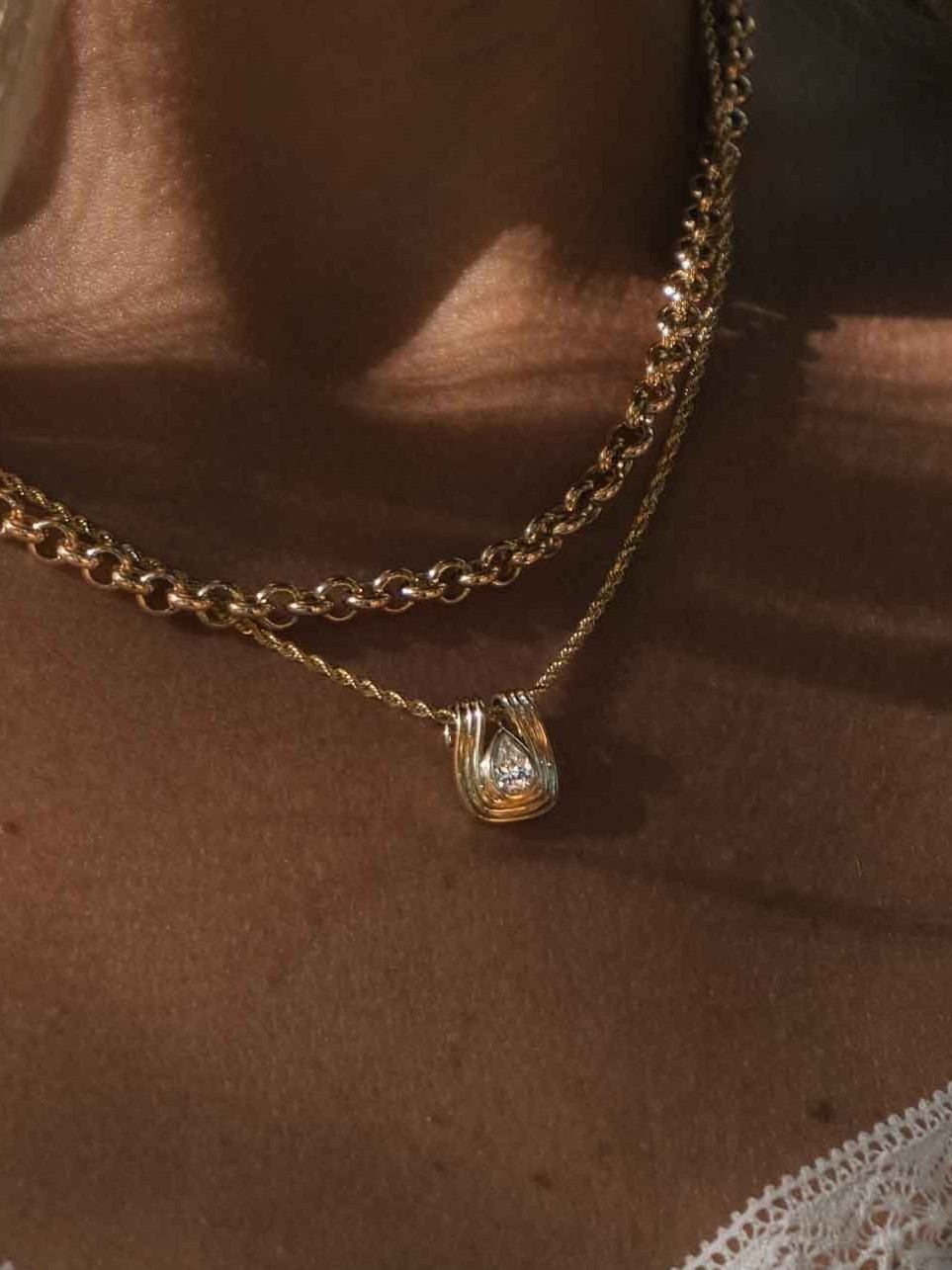 Alyssa Pear Diamond Pendant Necklace