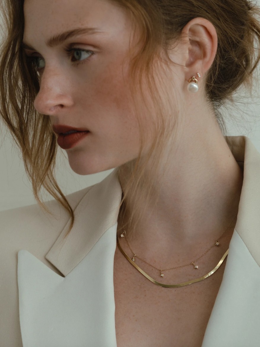 Penelope Bar Stud Earrings Diamond