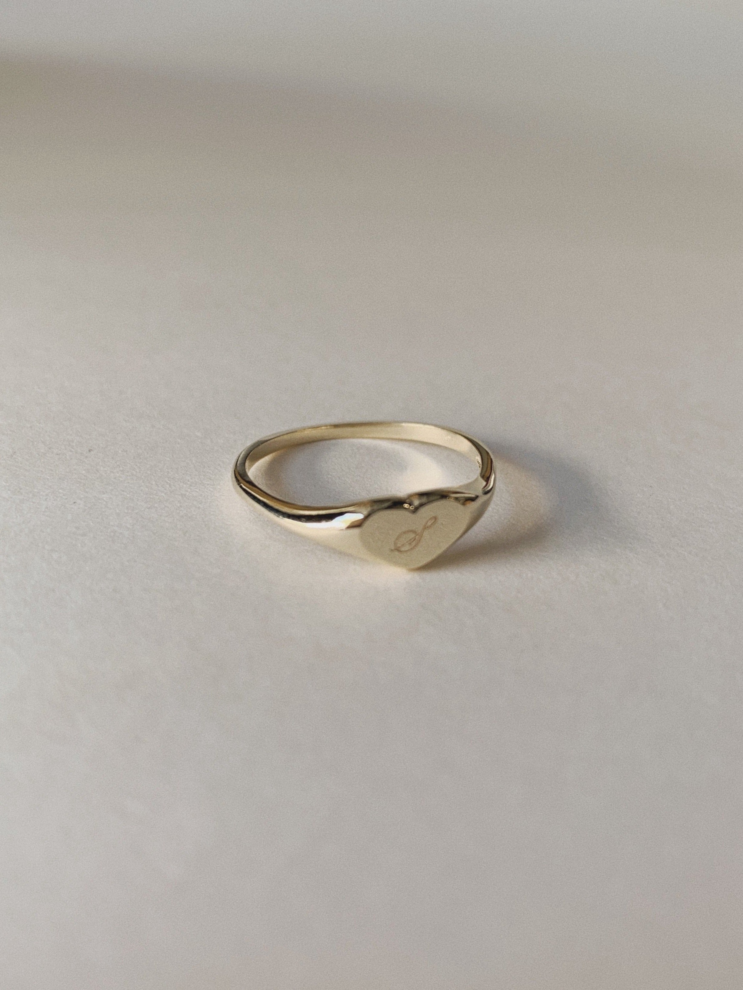 Petite Heart Signet Ring