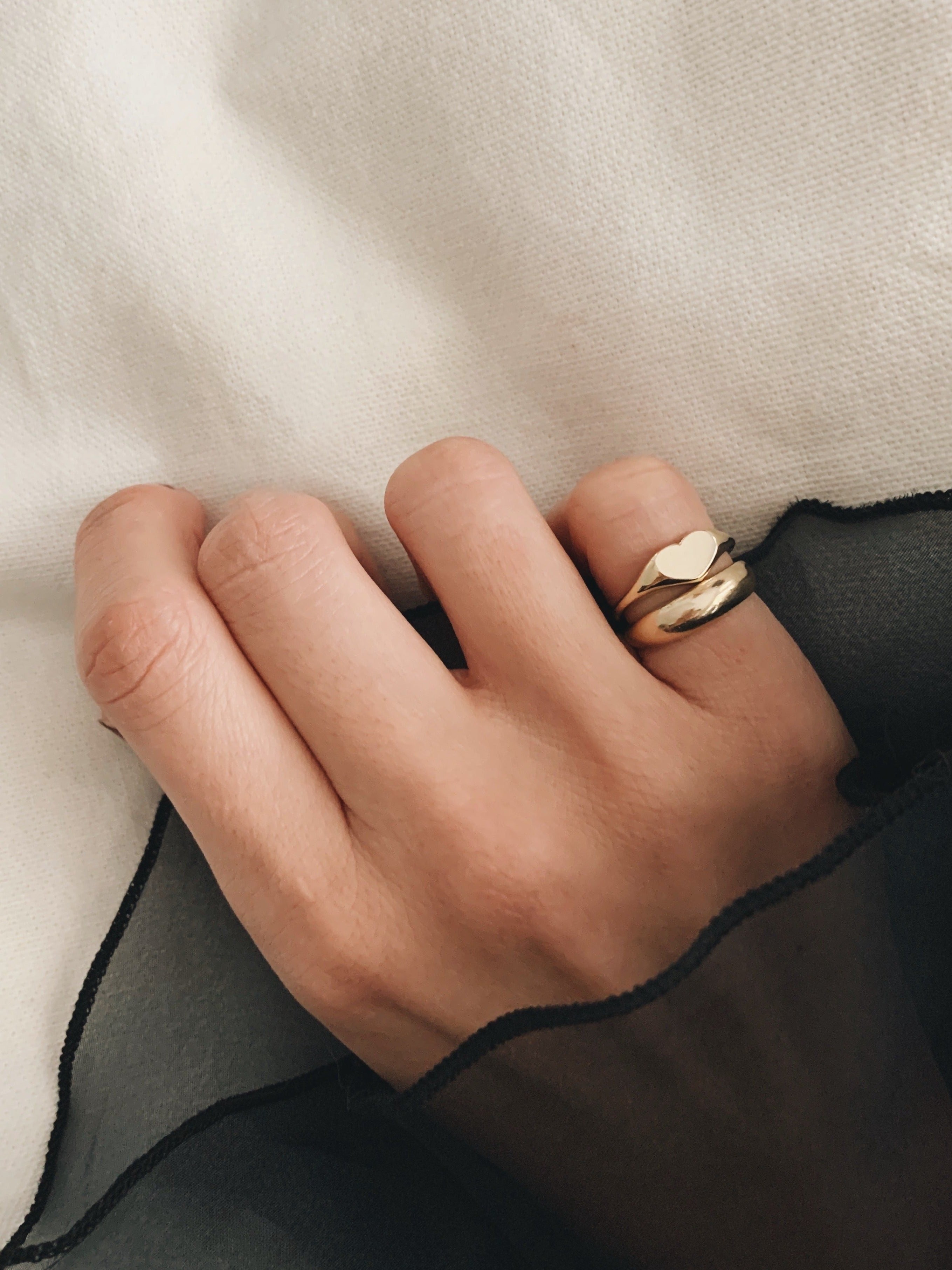 Petite Heart Signet Ring