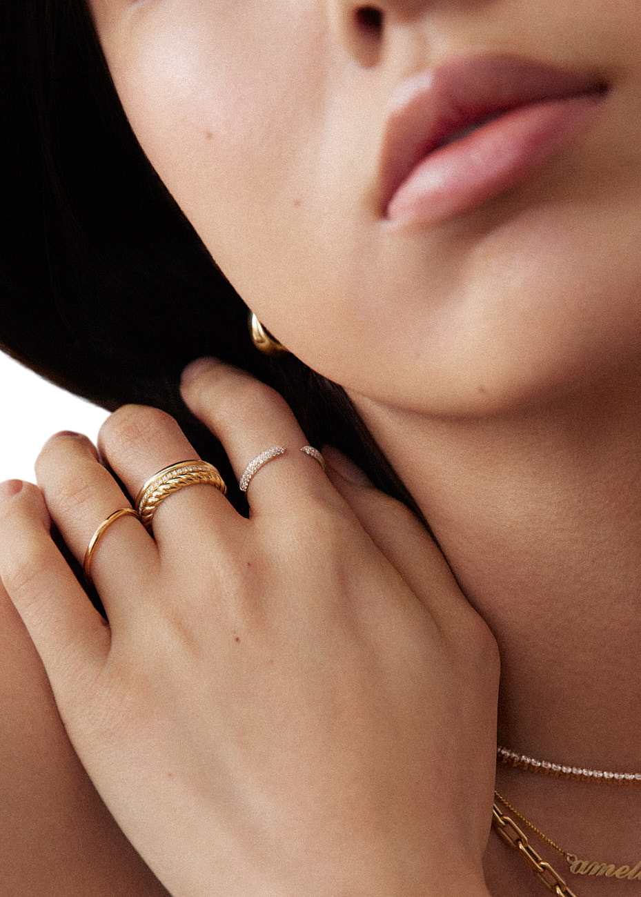 Ennis pavé cuff ring diamond