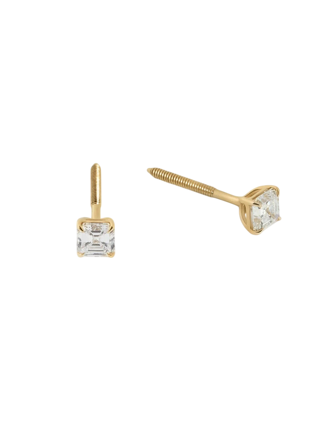 June Asscher Cut Stud Earrings Diamond