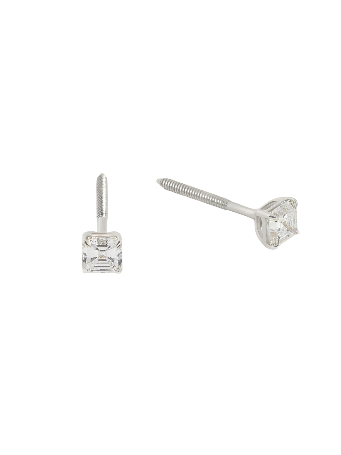June Asscher Cut Stud Earrings Diamond