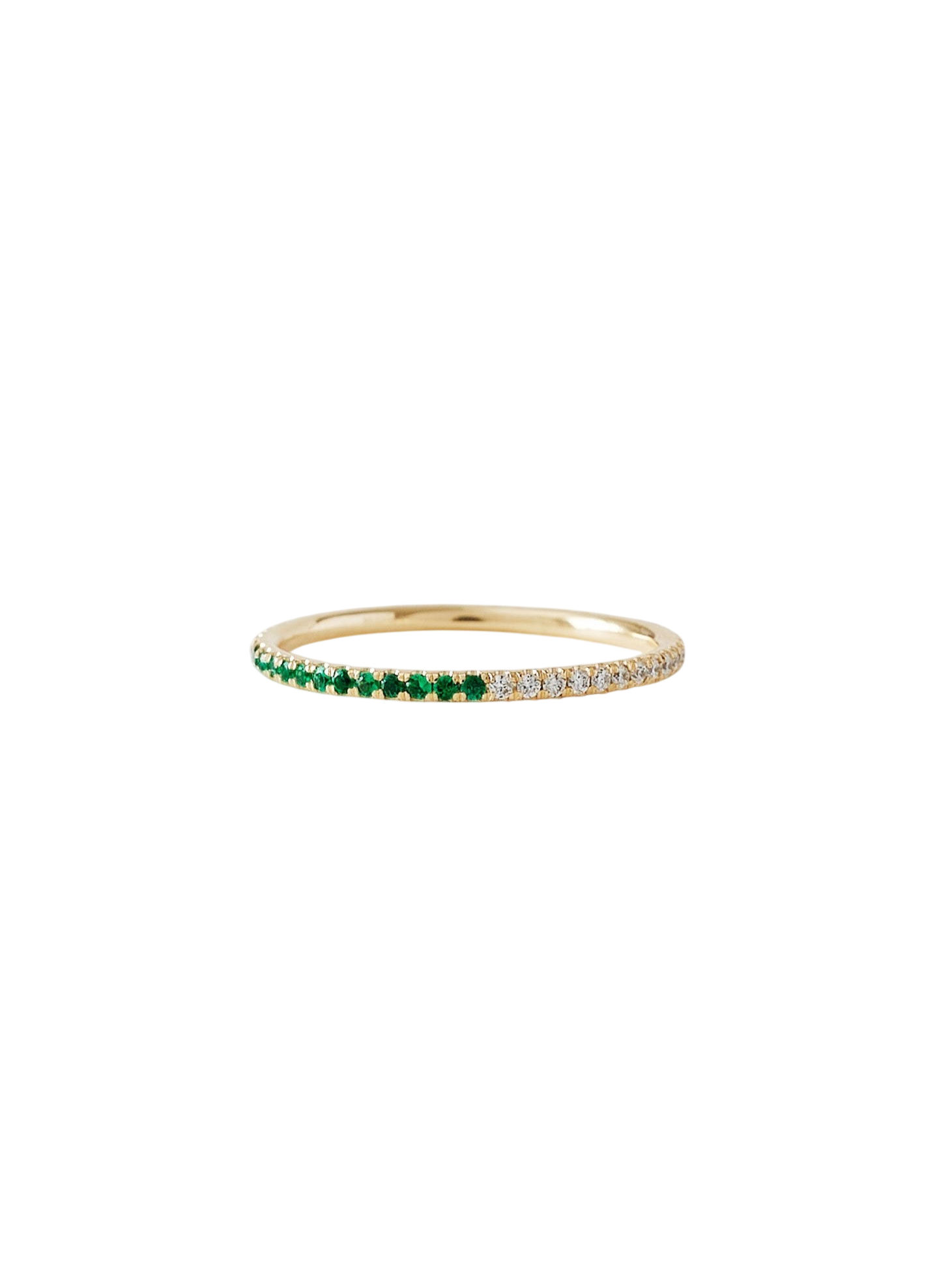Two In One Pavé Birthstone Ring Emerald photo