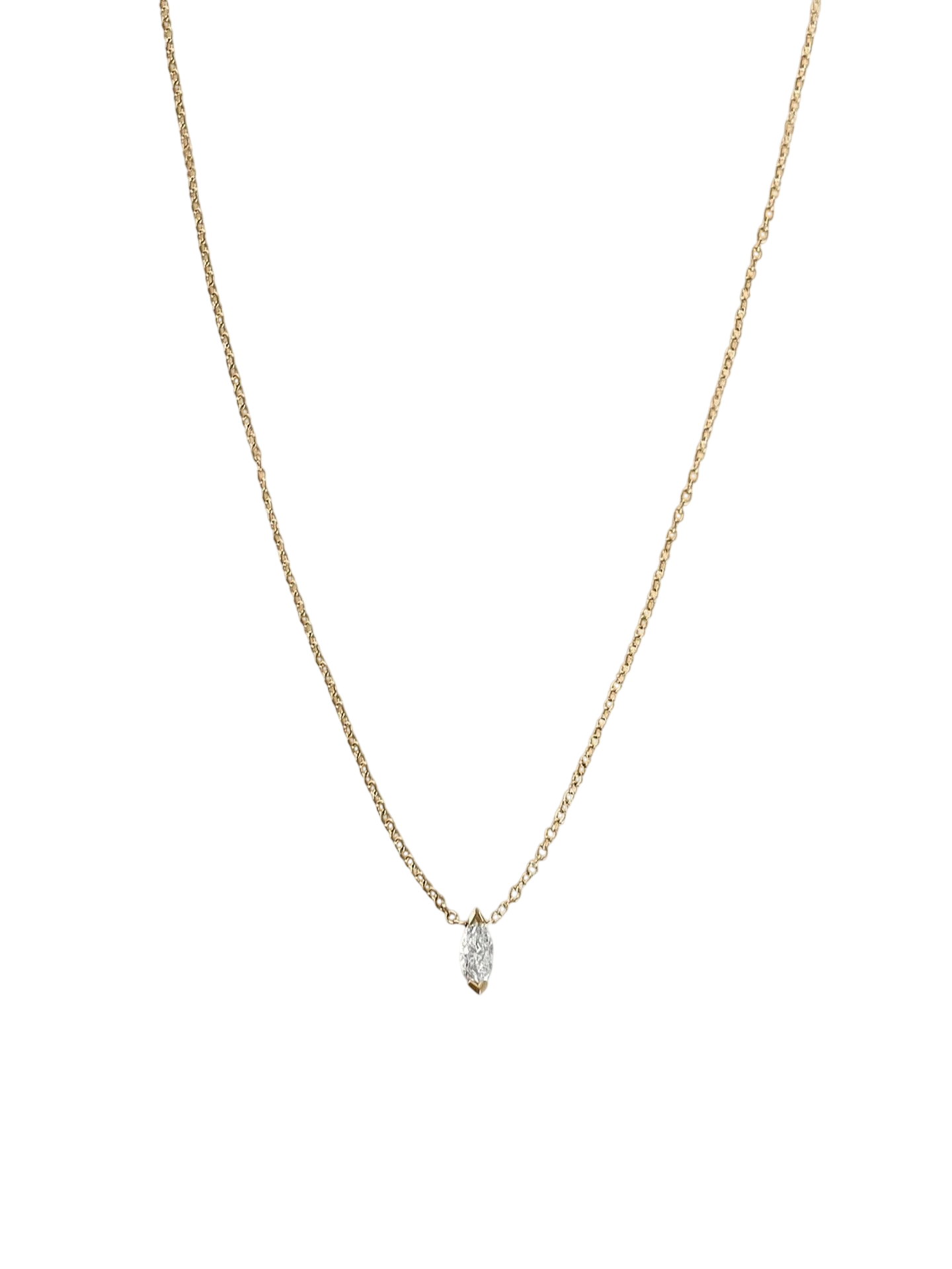 Solitaire Marquise Diamond Necklace