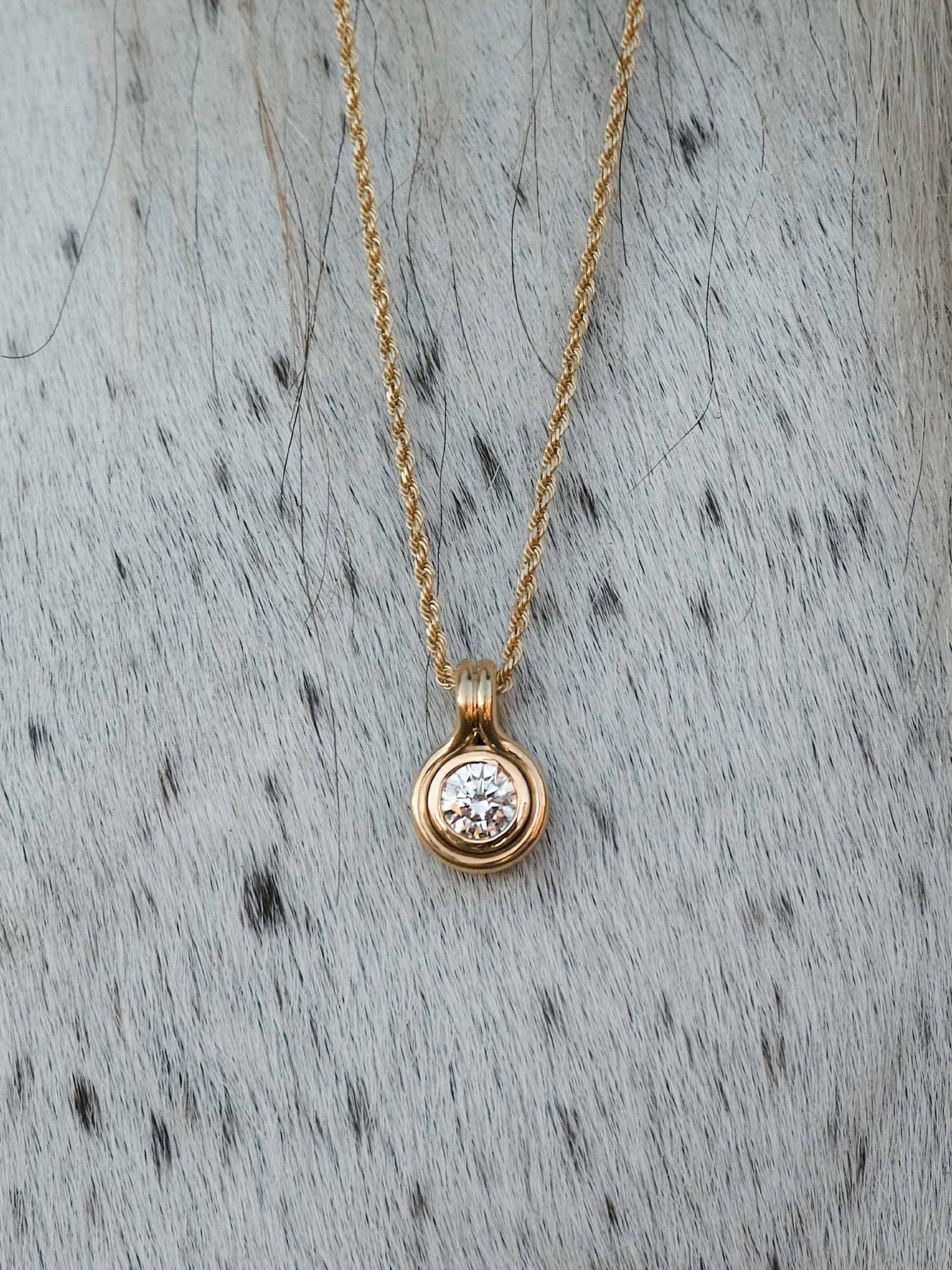 Jody Round Diamond Pendant Necklace