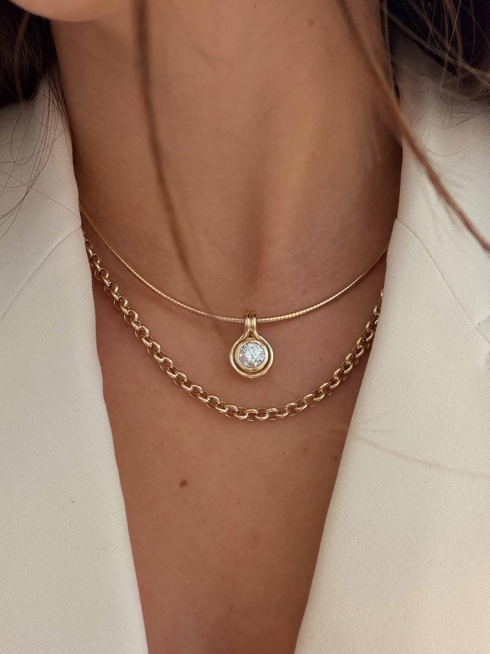 Jody Round Diamond Pendant Necklace