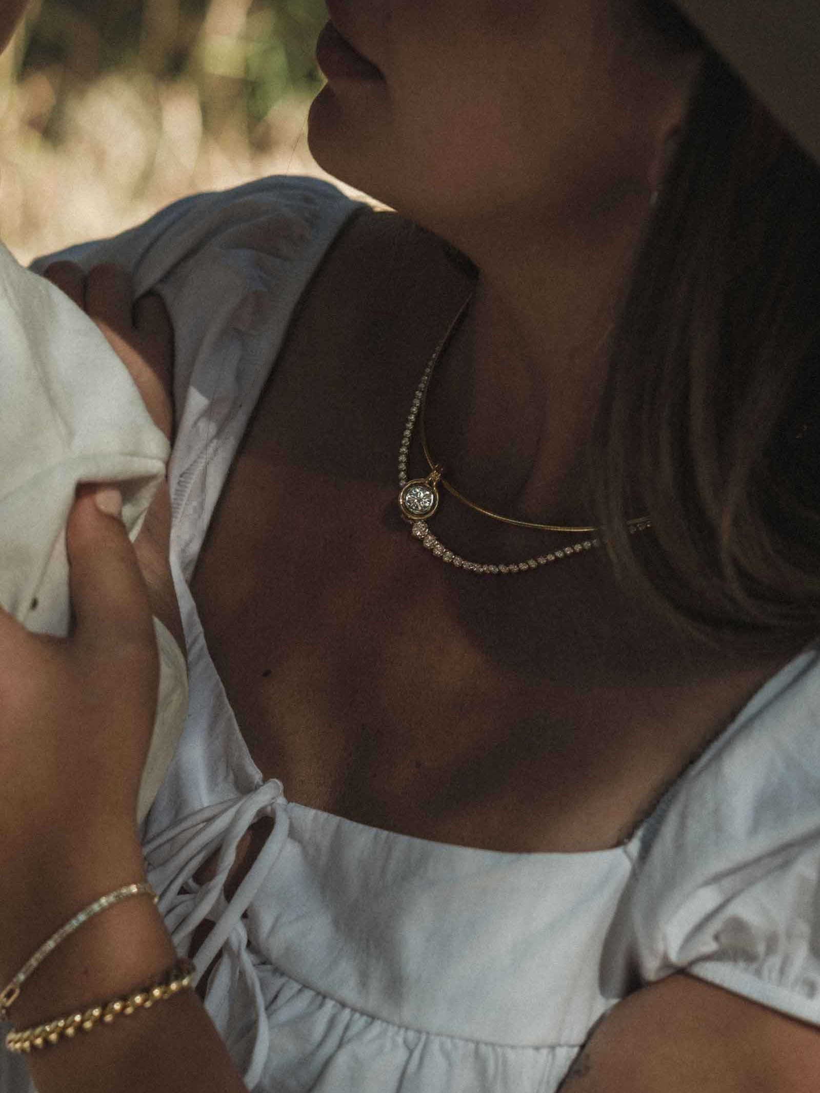 Jody Round Diamond Pendant Necklace