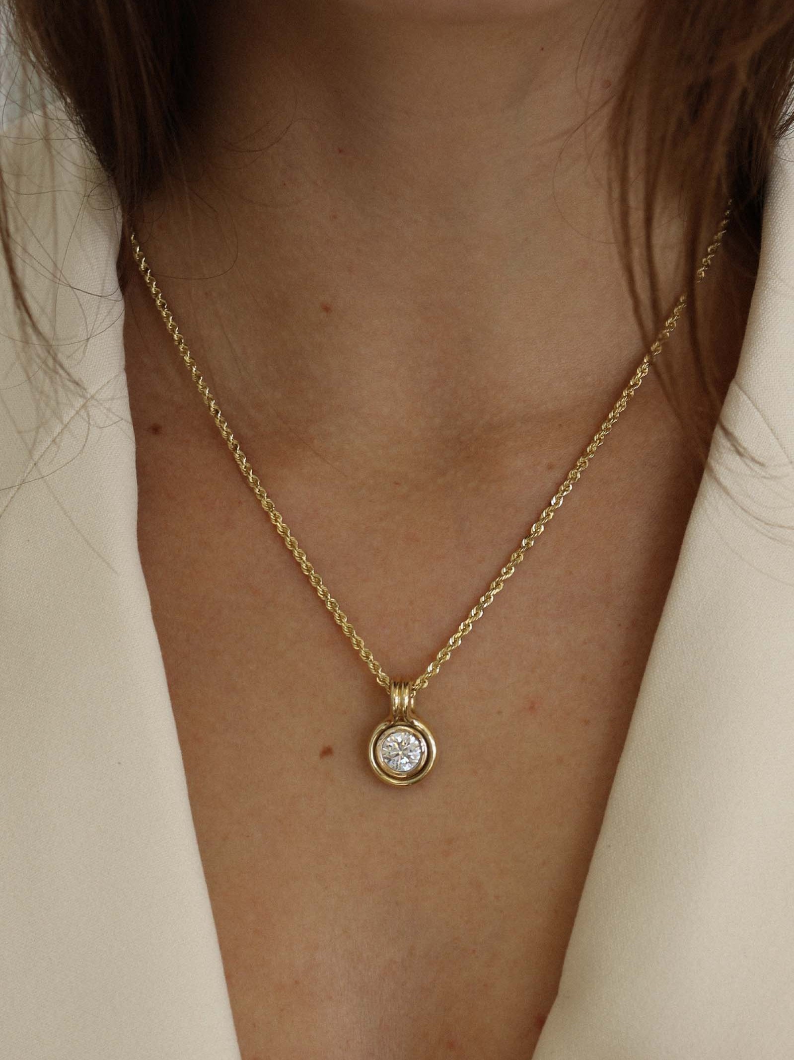 Jody Round Diamond Pendant Necklace