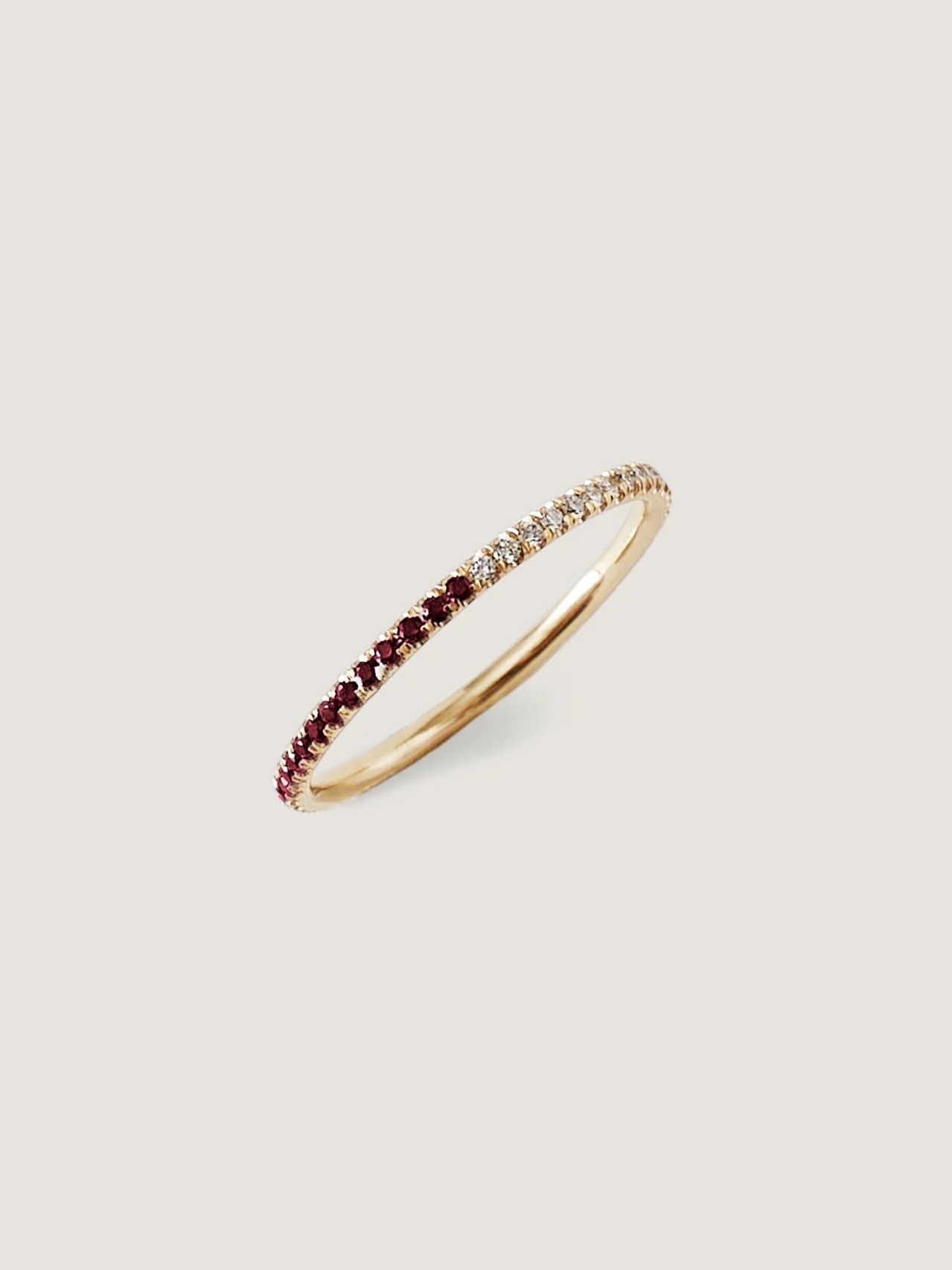 Two In One Pavé Birthstone Ring Garnet