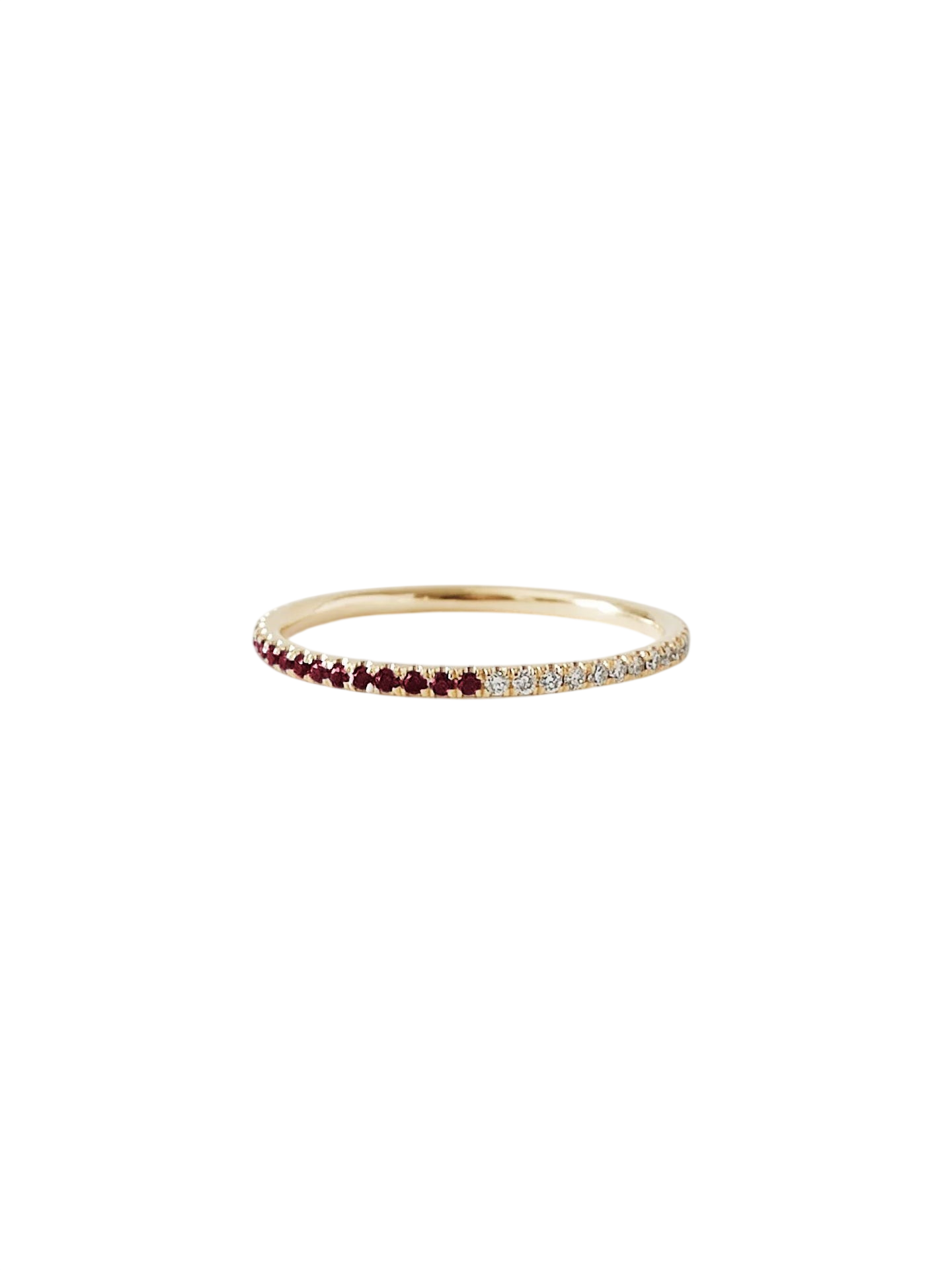 Two In One Pavé Birthstone Ring Garnet photo