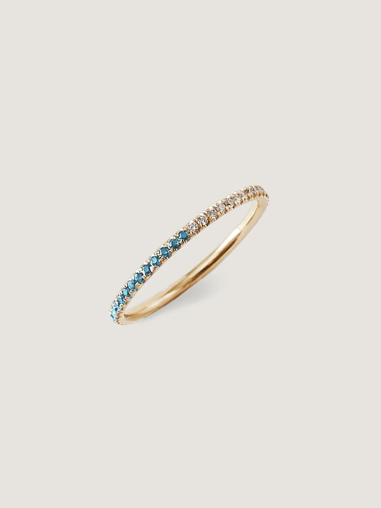 Two In One Pavé Birthstone Ring Blue Topaz