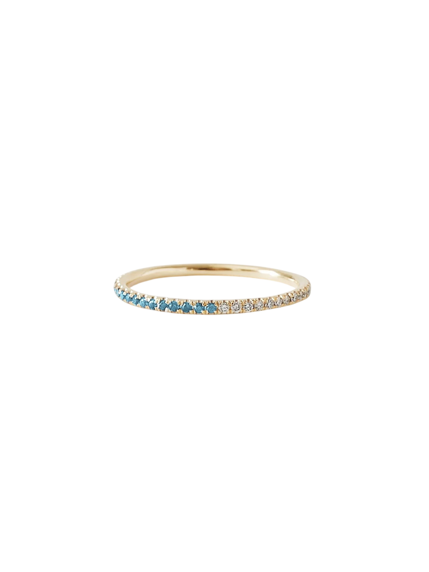 Two In One Pavé Birthstone Ring Blue Topaz photo