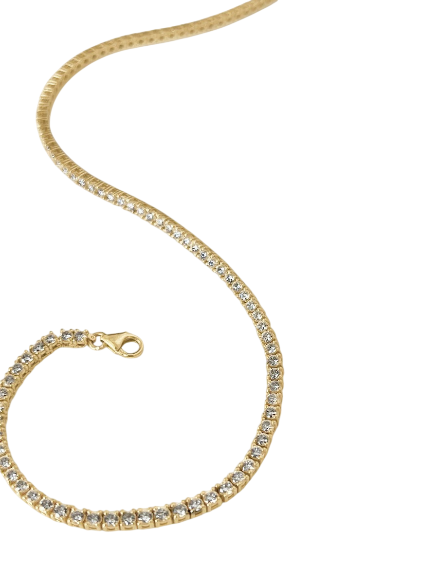 Petite Diana Tennis Necklace Diamond 5.0ctw Yellow Gold