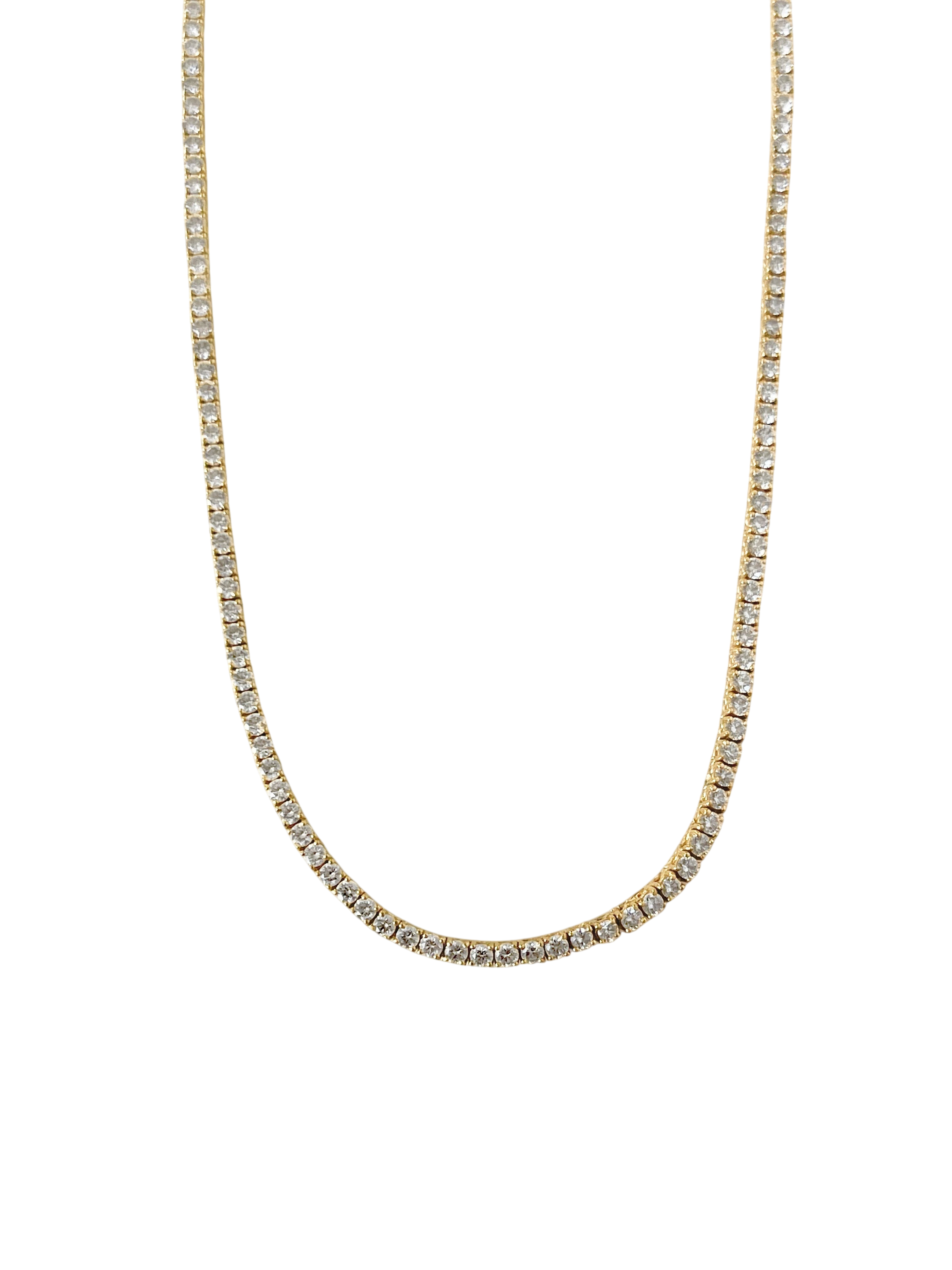 Petite Diana Tennis Necklace Diamond 5.0ctw Yellow Gold