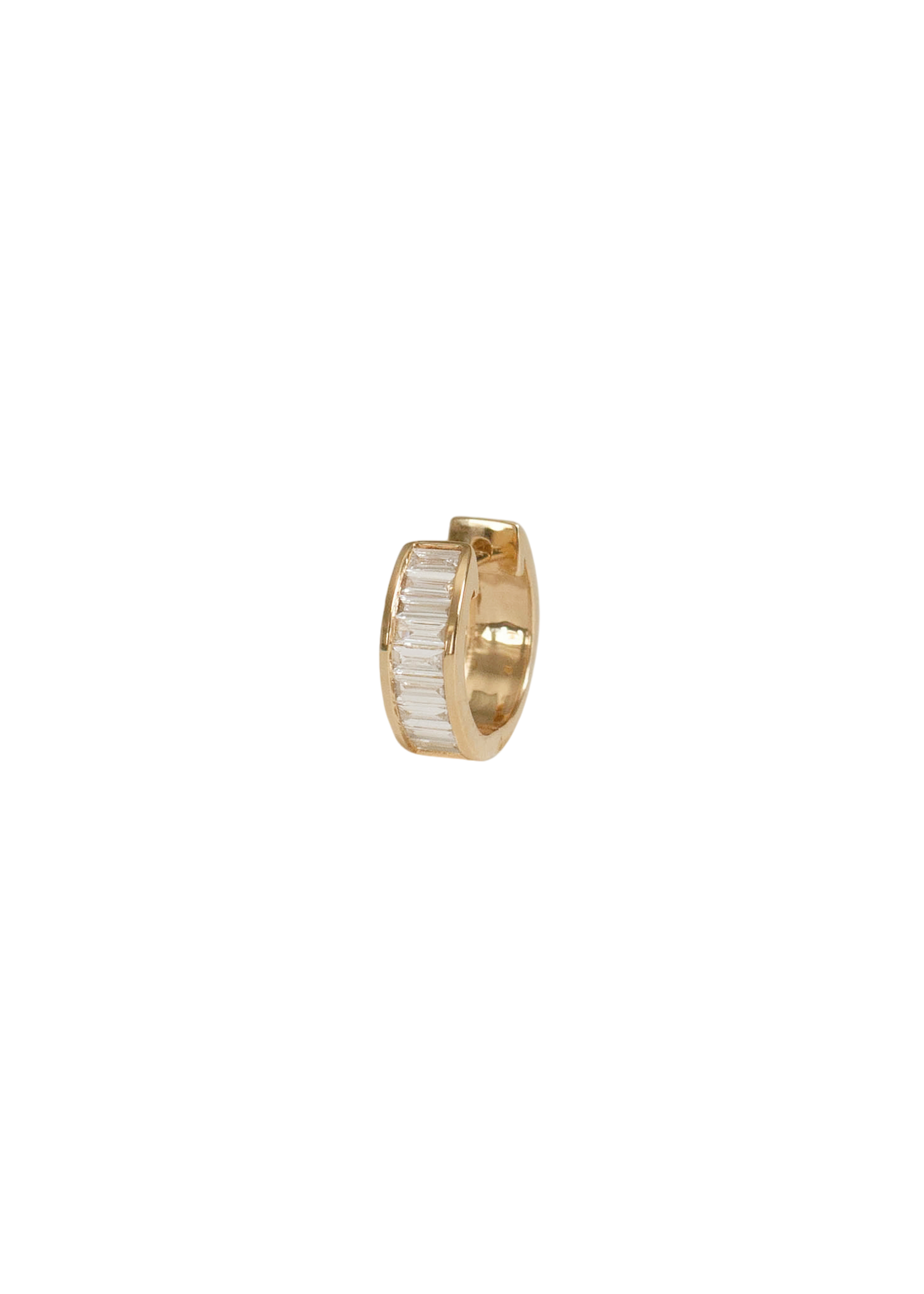 Bobbi baguette diamond huggie earrings
