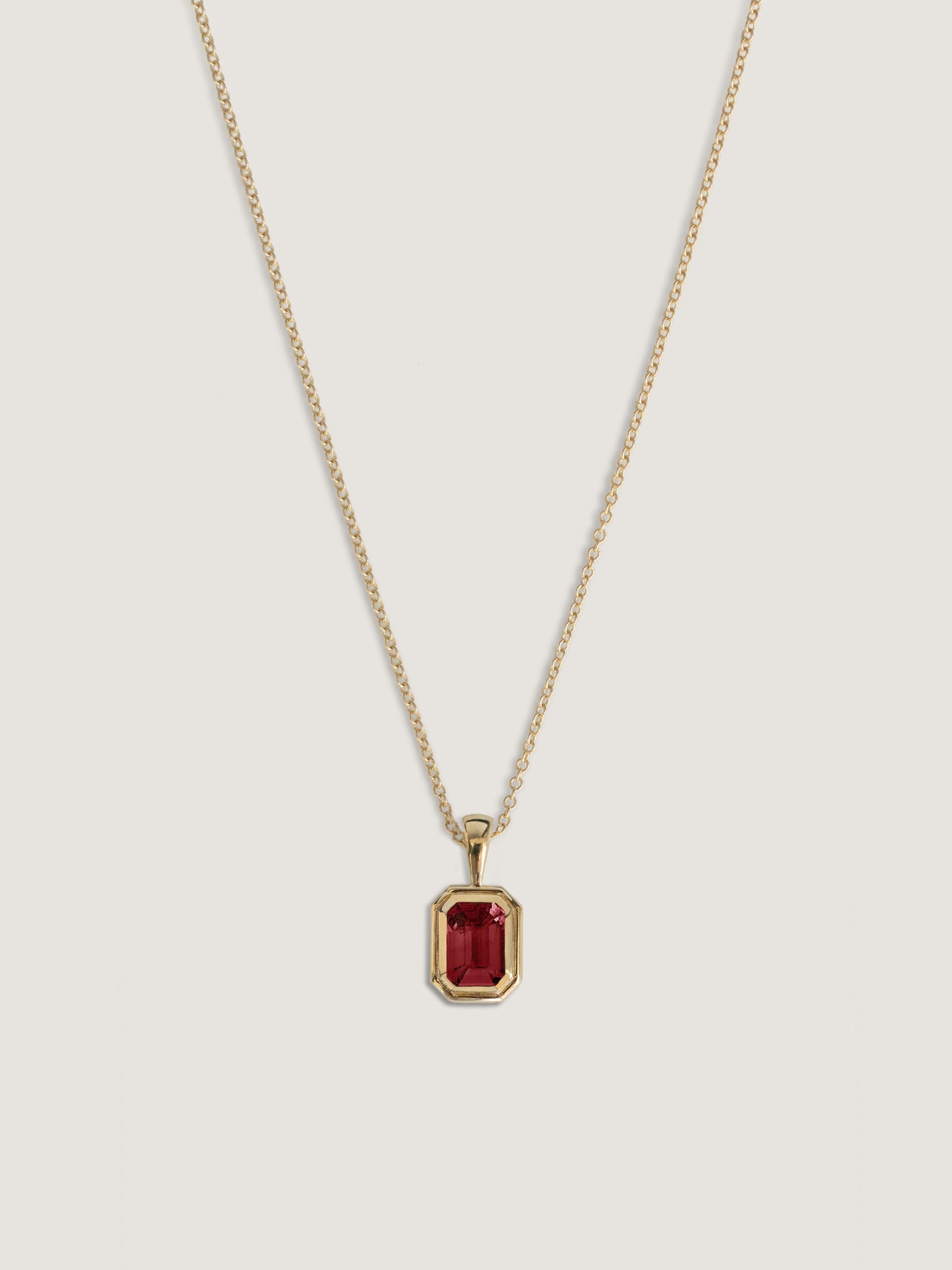 Brooklyn Emerald Cut Pendant Ruby