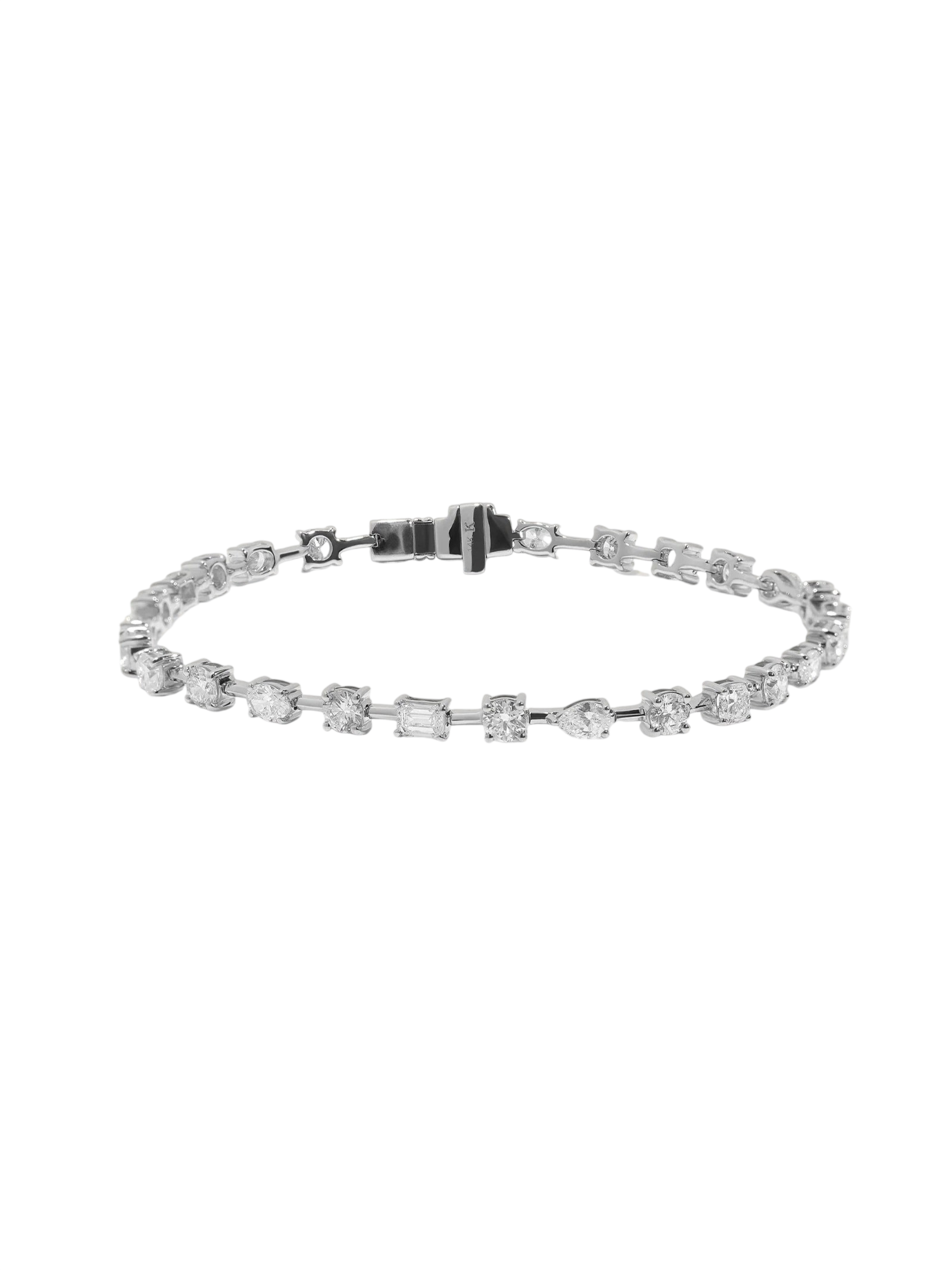 Amara Fancy Shape Tennis Bracelet White Gold