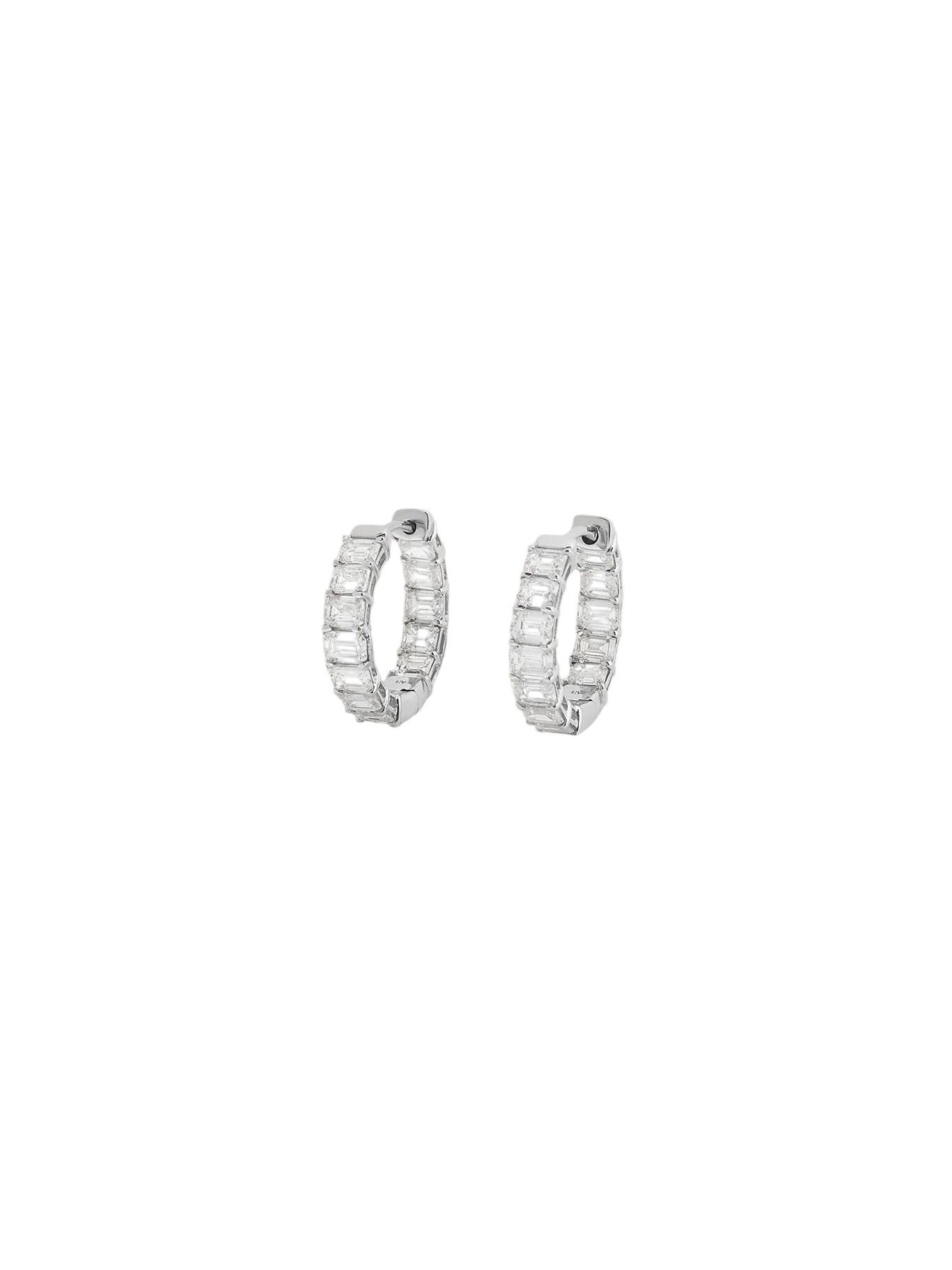 Brynn 2.5ctw Emerald Diamond Hoops White Gold
