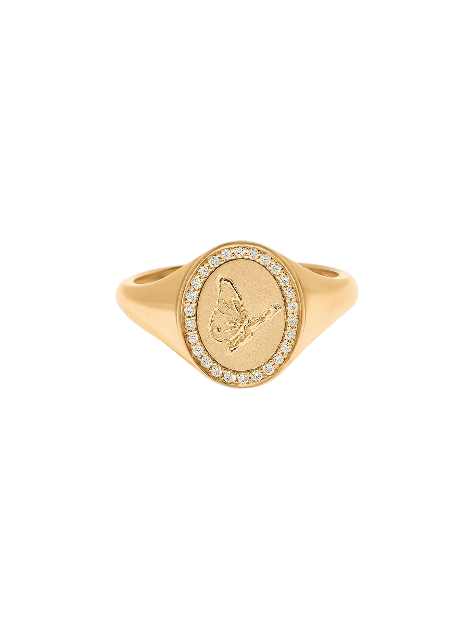 Butterfly Dream Diamond Signet Ring photo