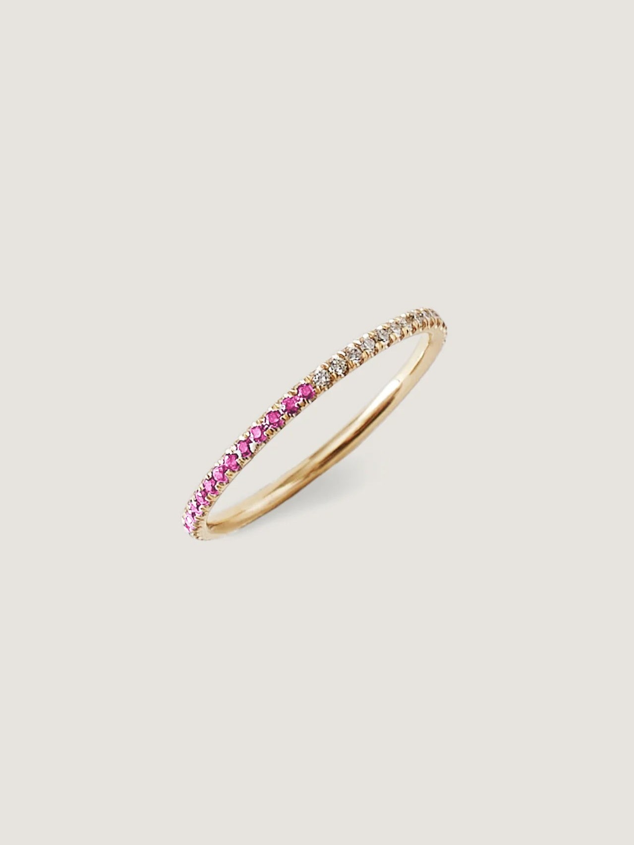 Two In One Pavé Birthstone Ring Pink Tourmaline