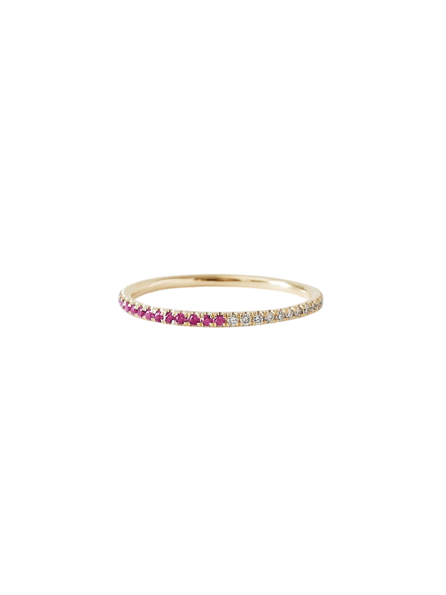 Two In One Pavé Birthstone Ring Pink Tourmaline photo