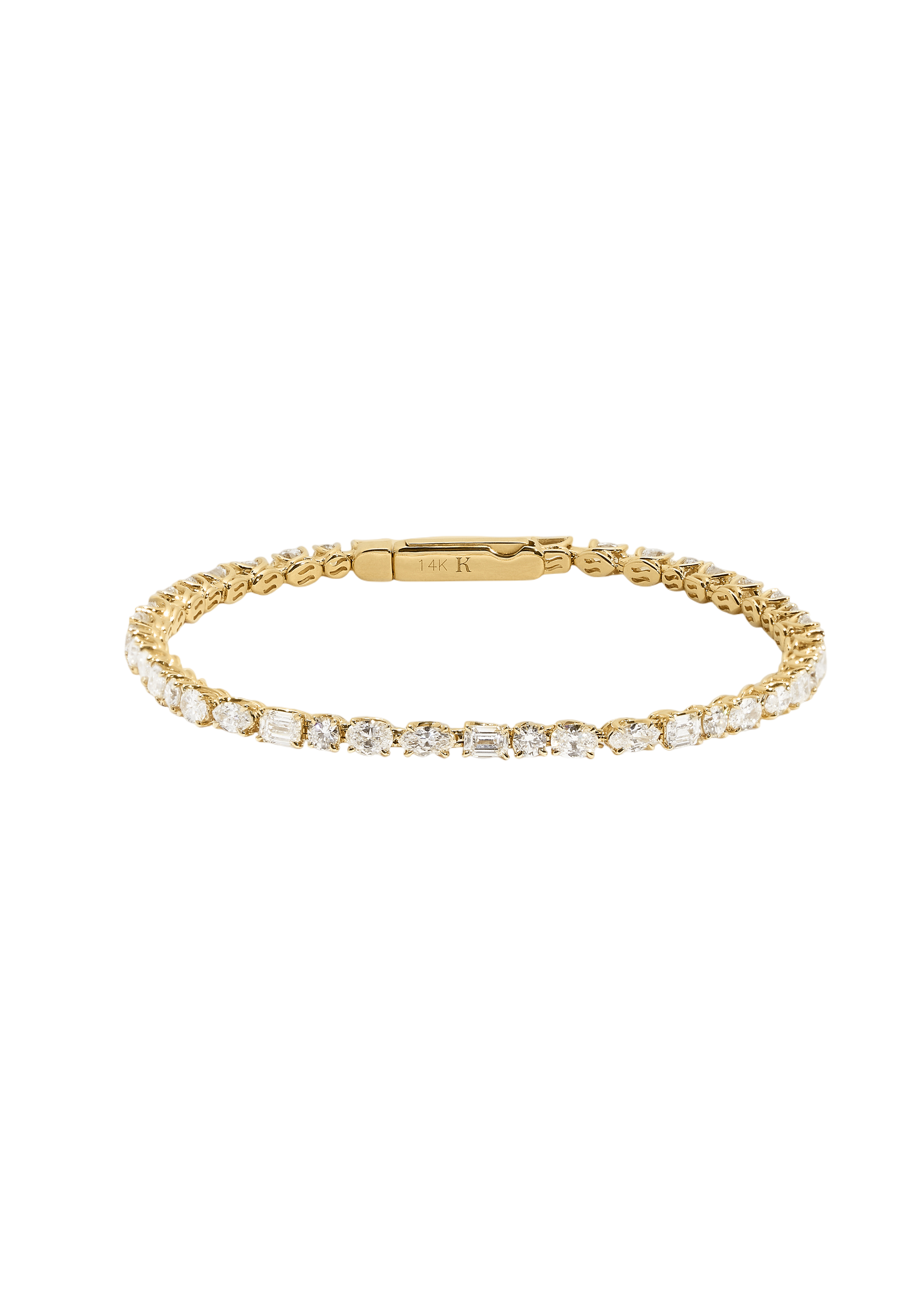 Esme fancy shape tennis bracelet 4ctw yellow gold 