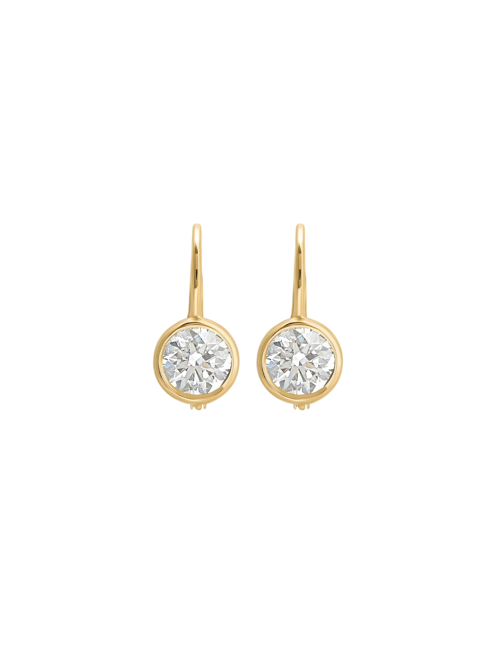 Harper 2ctw Round Drop Earrings Yellow Gold photo
