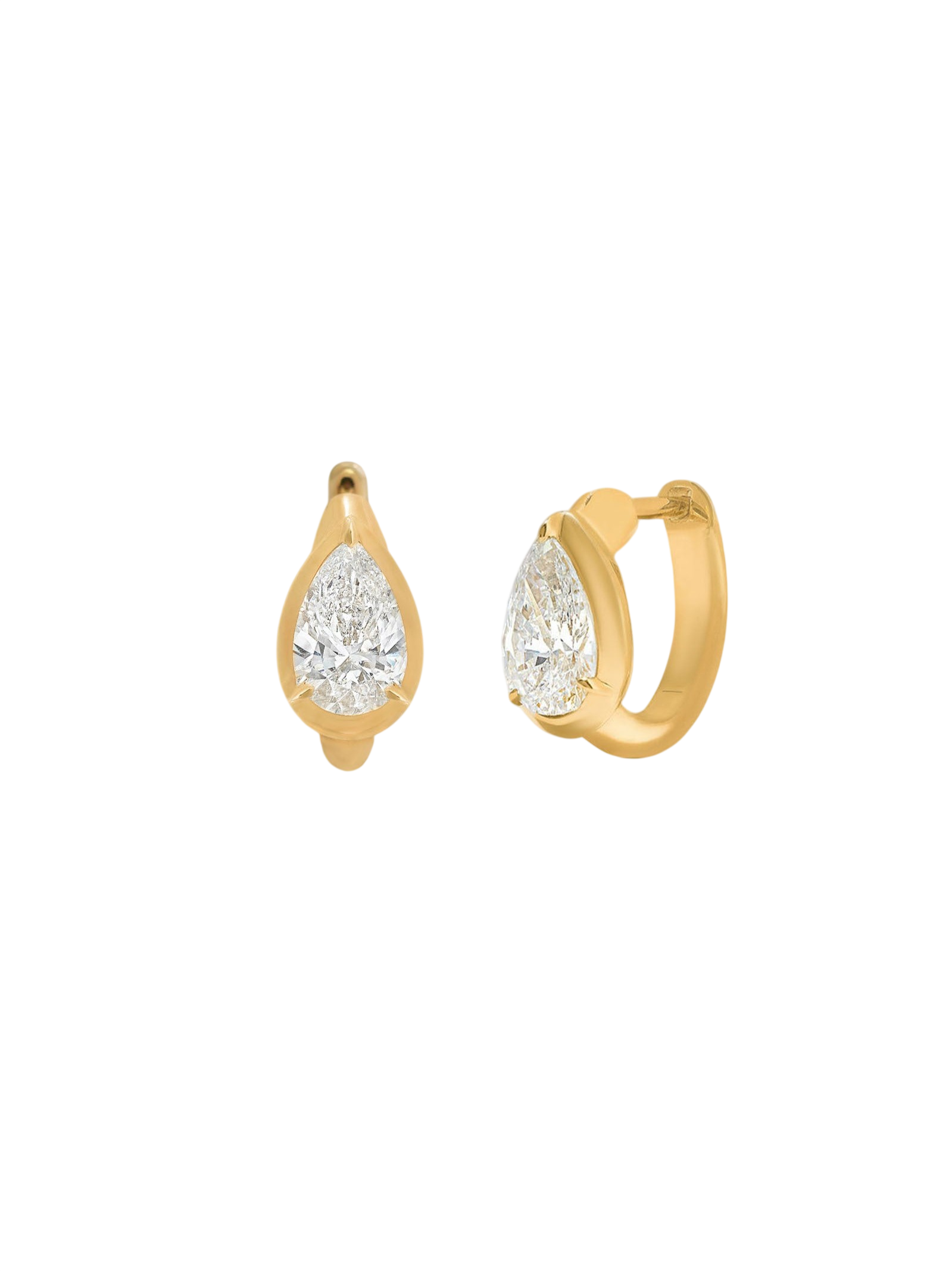 Jackson Pear Diamond Huggie Earrings photo