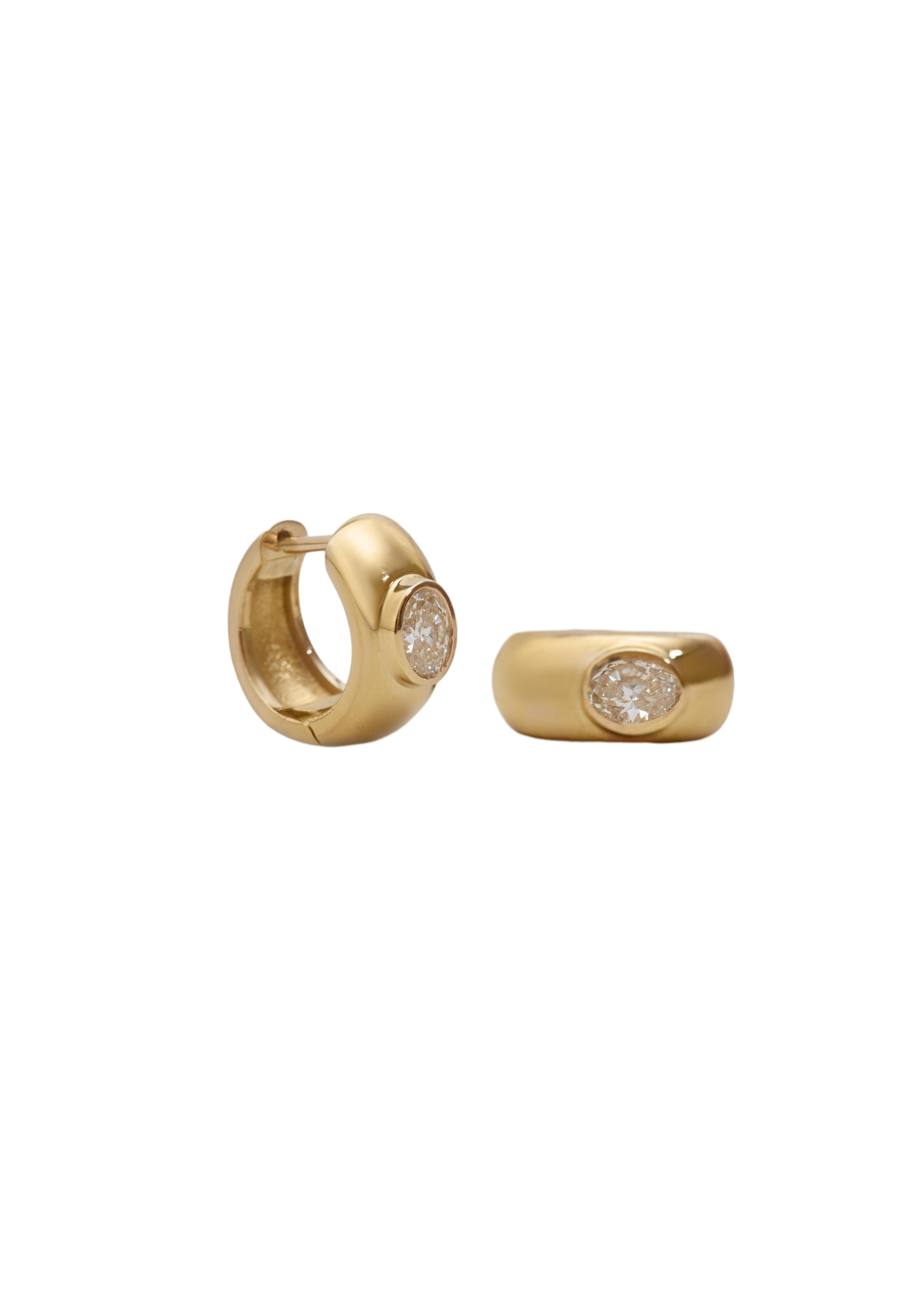Ynez dome huggie earrings diamond