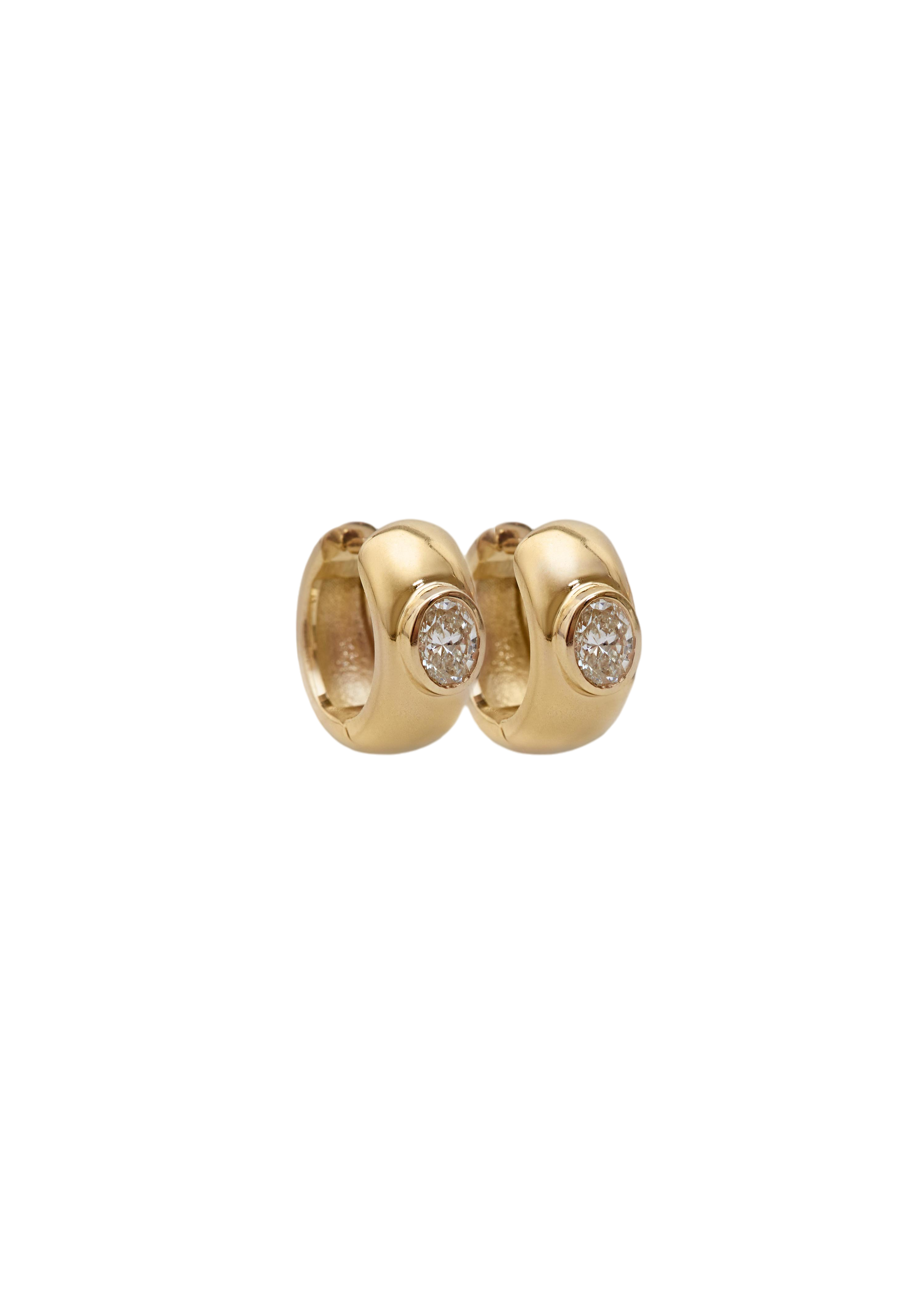 Ynez dome huggie earrings diamond