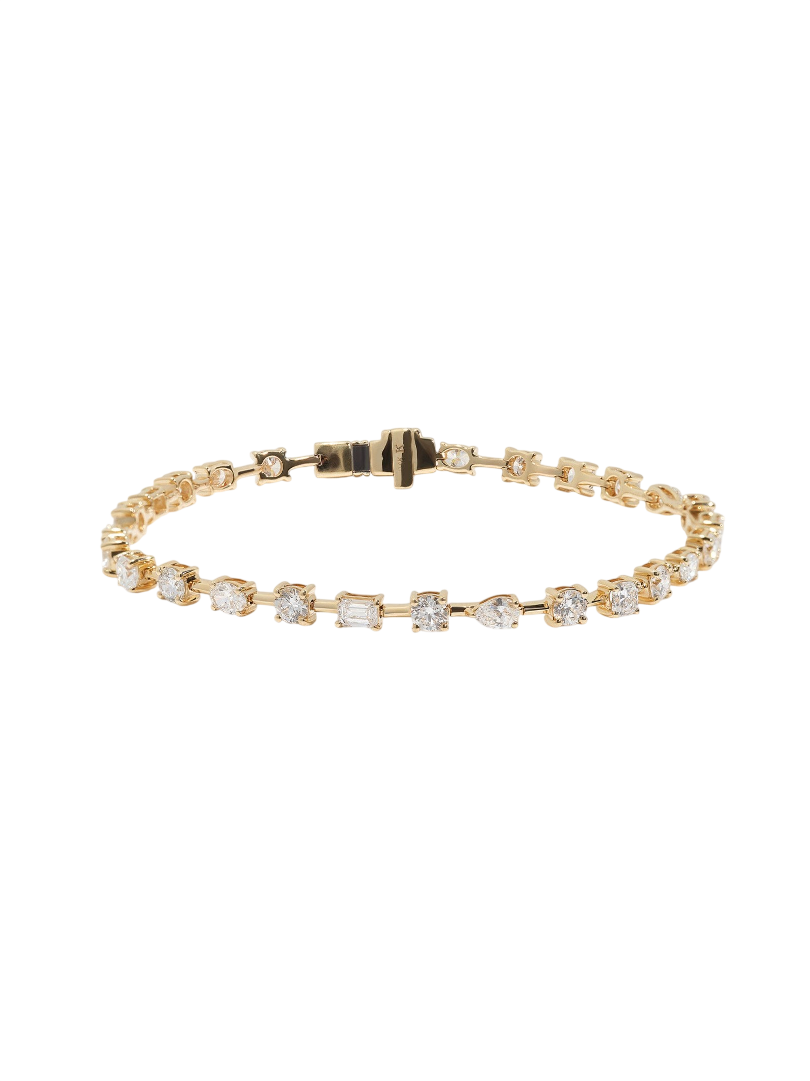 Amara Fancy Shape Tennis Bracelet Yellow Gold