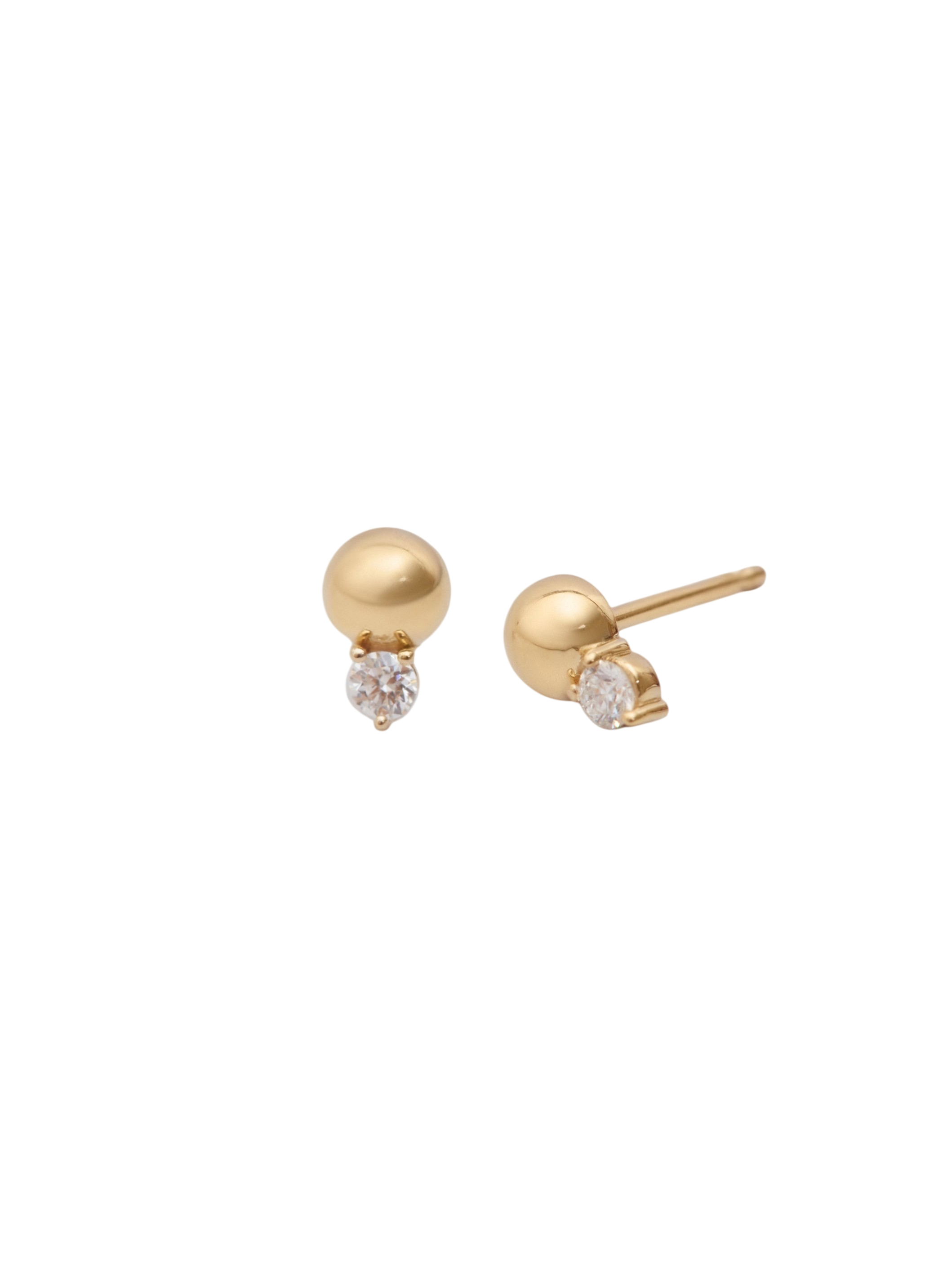 Violet Round Diamond Stud Earrings photo