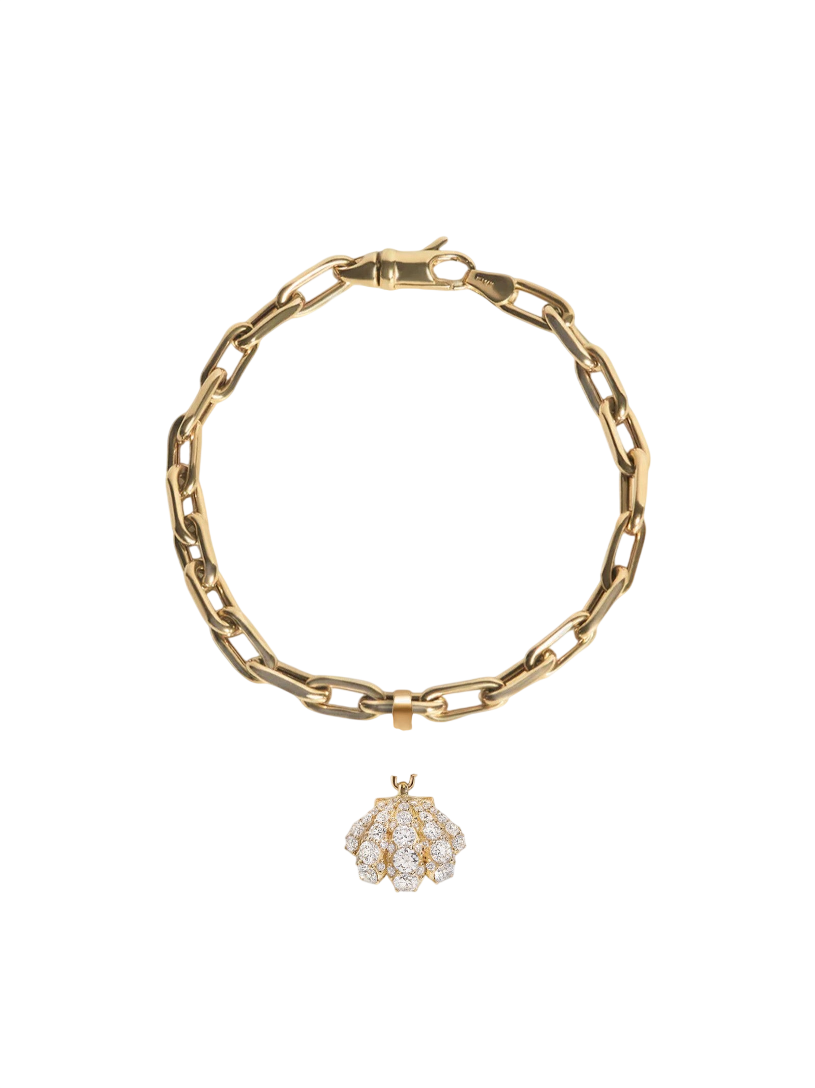 Pavé Diamond Shell Charm Bracelet