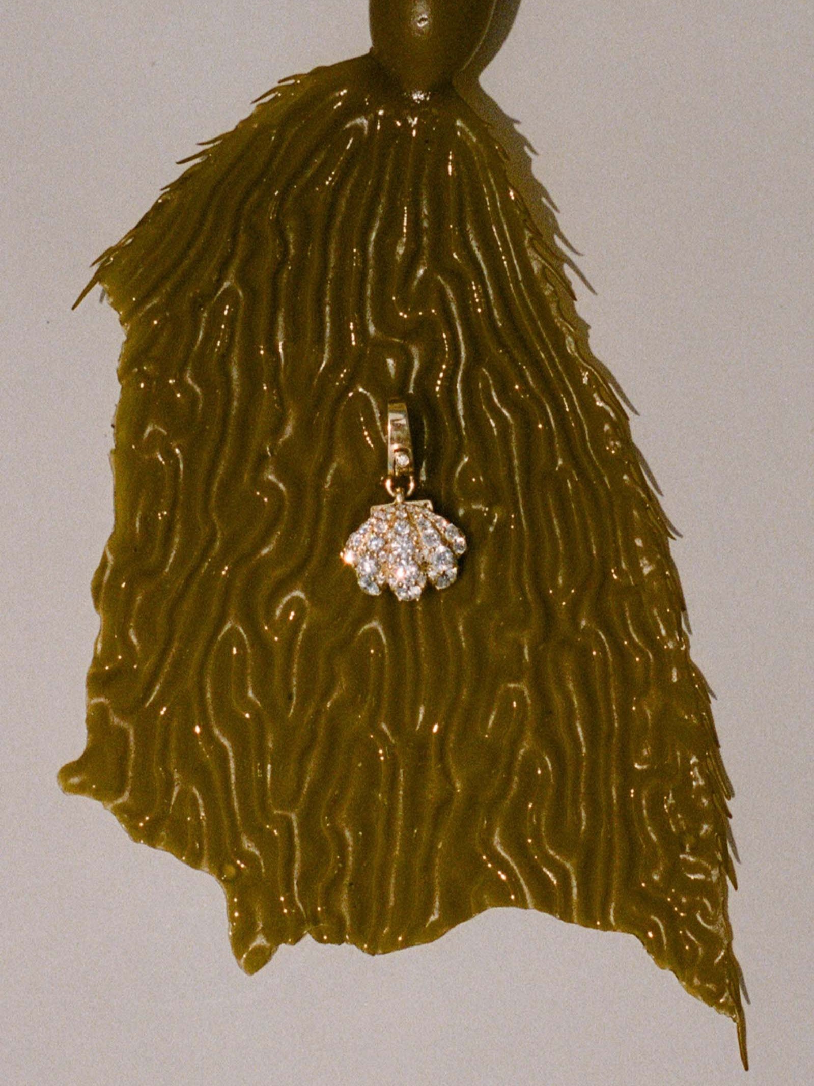 Pavé Diamond Shell Charm