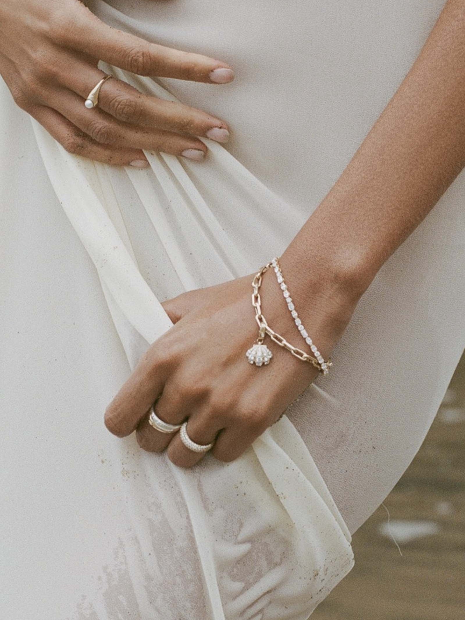 Pavé Diamond Shell Charm