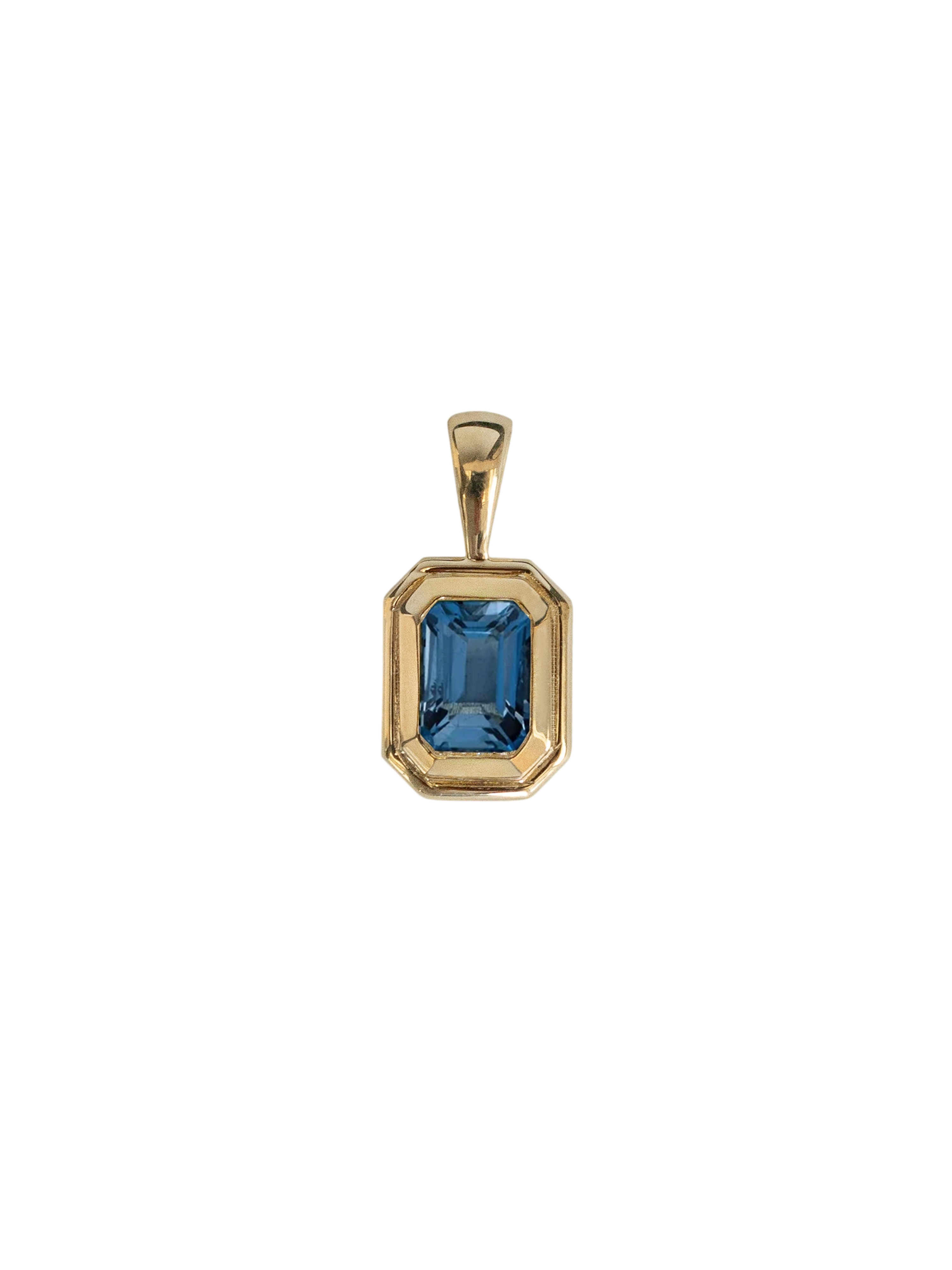 Brooklyn Emerald Cut Pendant Blue Sapphire photo