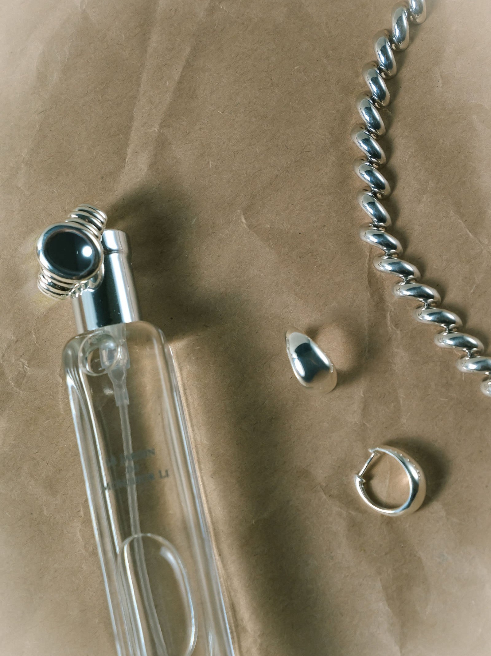 Teardrop Hoop Earrings Silver