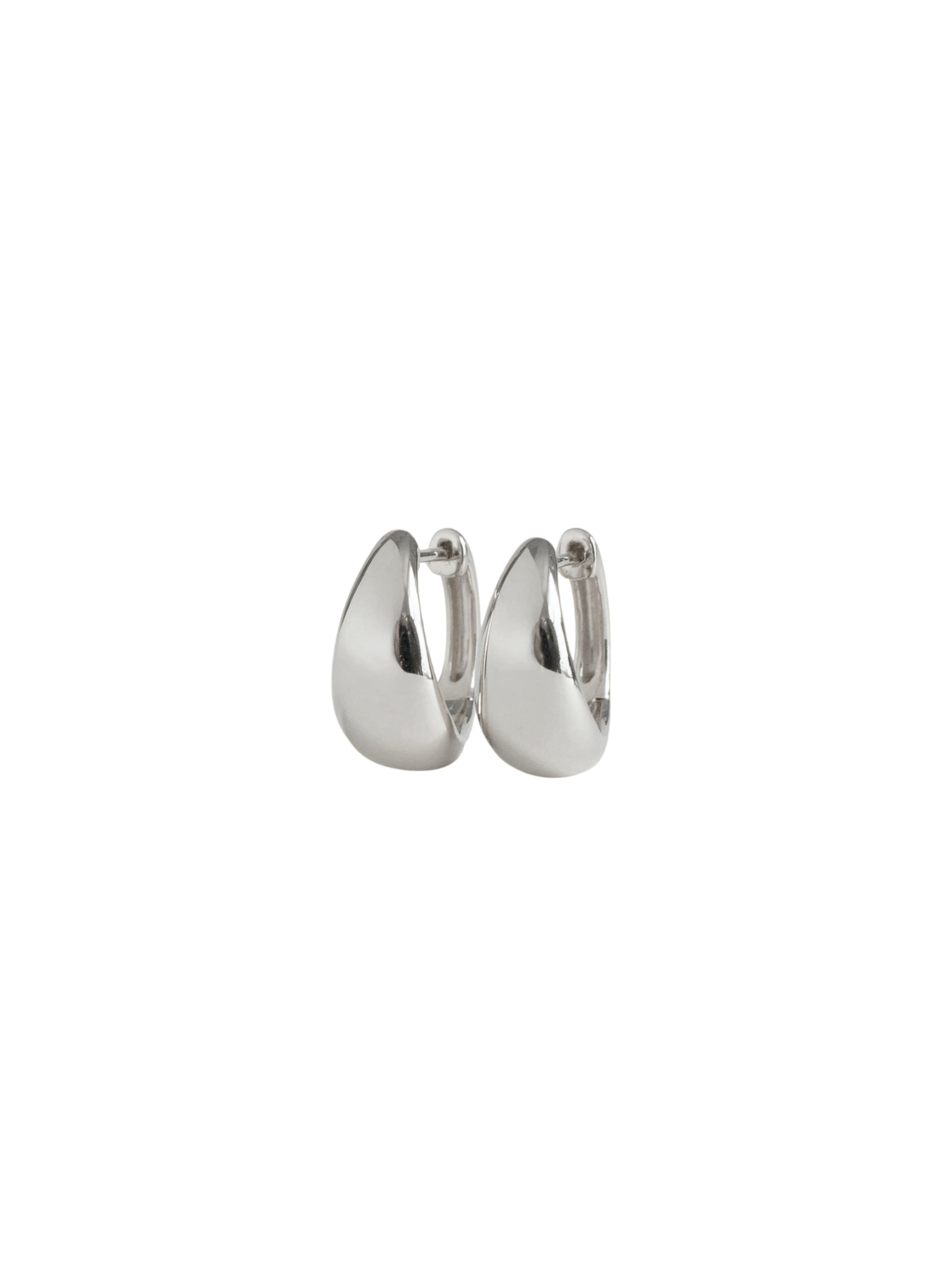 Teardrop Hoop Earrings Silver photo