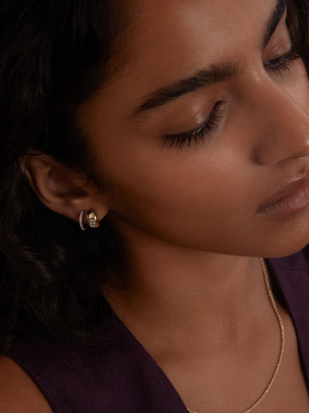 Pavé Huggie Earrings Diamond