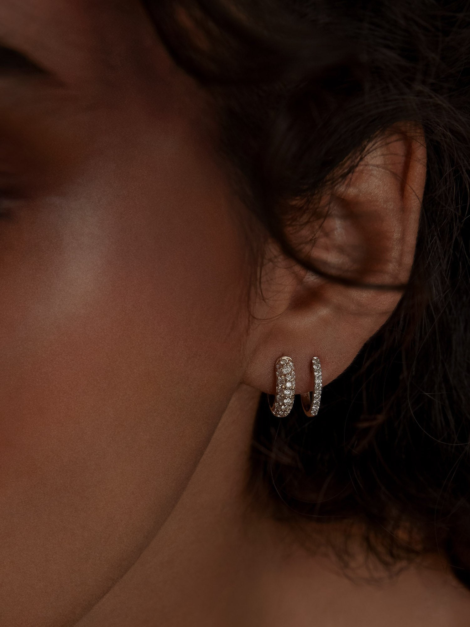 Pavé Huggie Earrings Diamond