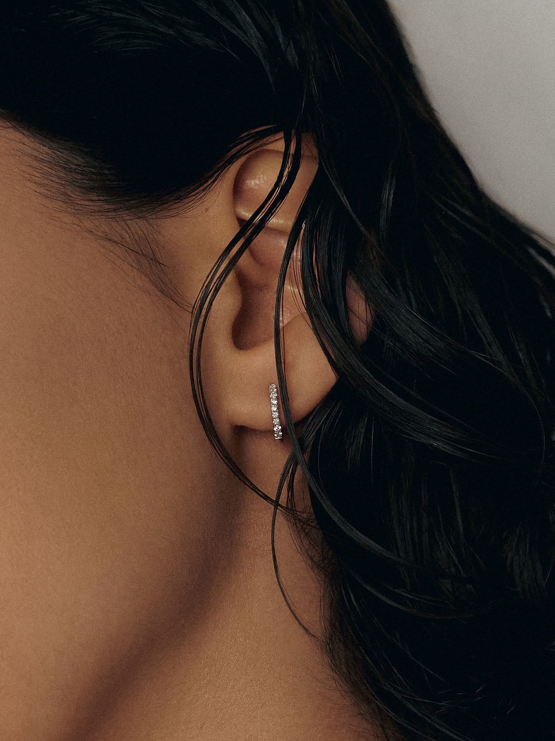 Pavé Huggie Earrings Diamond